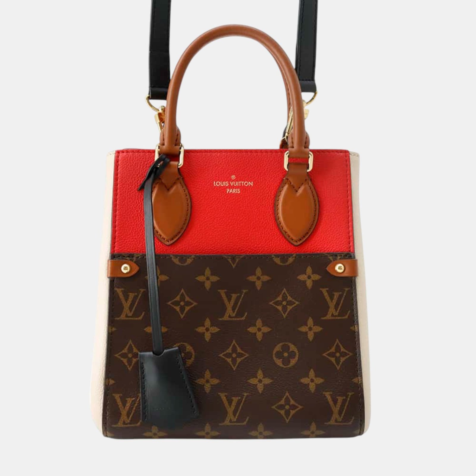 Louis Vuitton Cerise/Creme/Noir Monogram Calf Leather Fold tote bag PM
