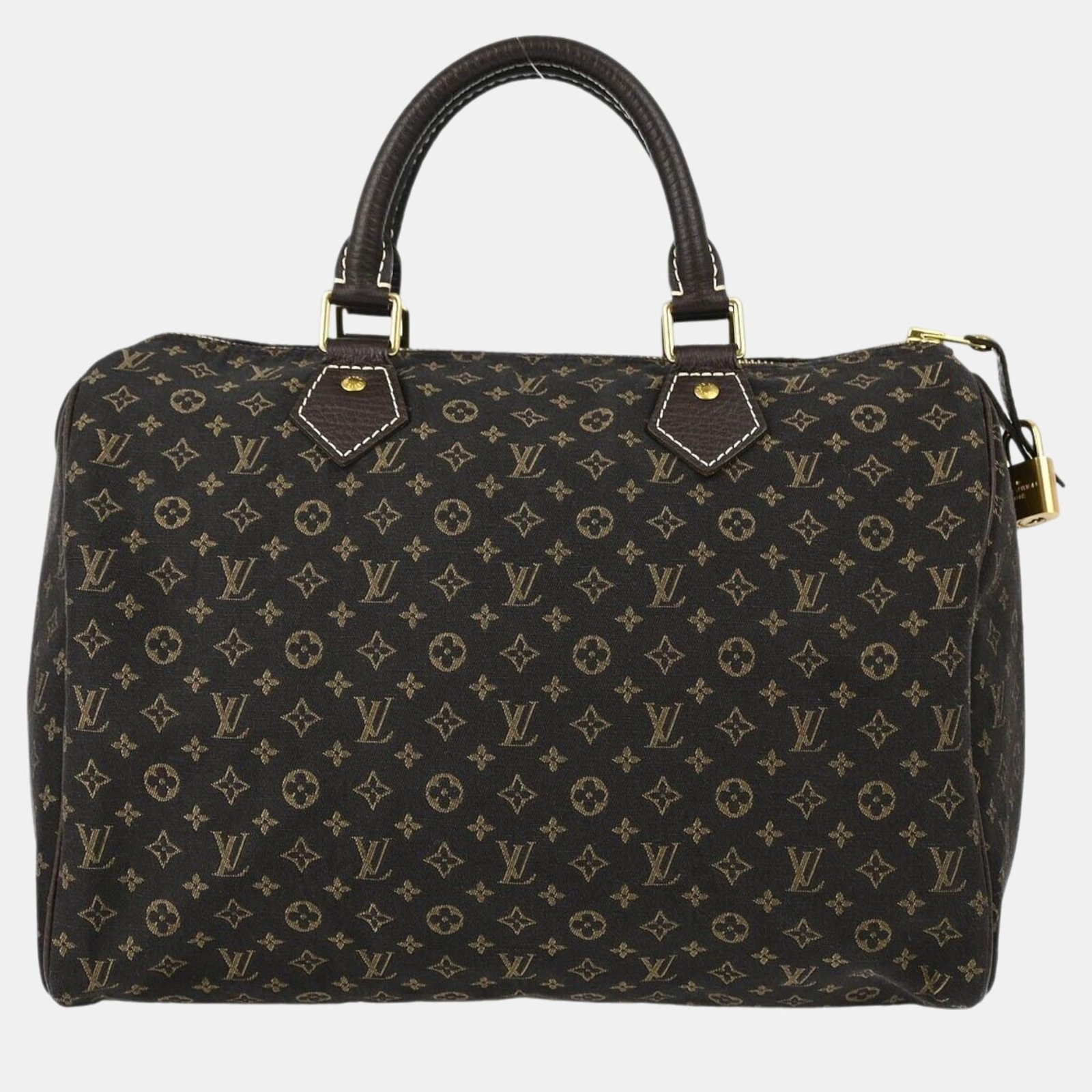 Louis Vuitton Brown Monogram Mini Lin Speedy 30 Handbag