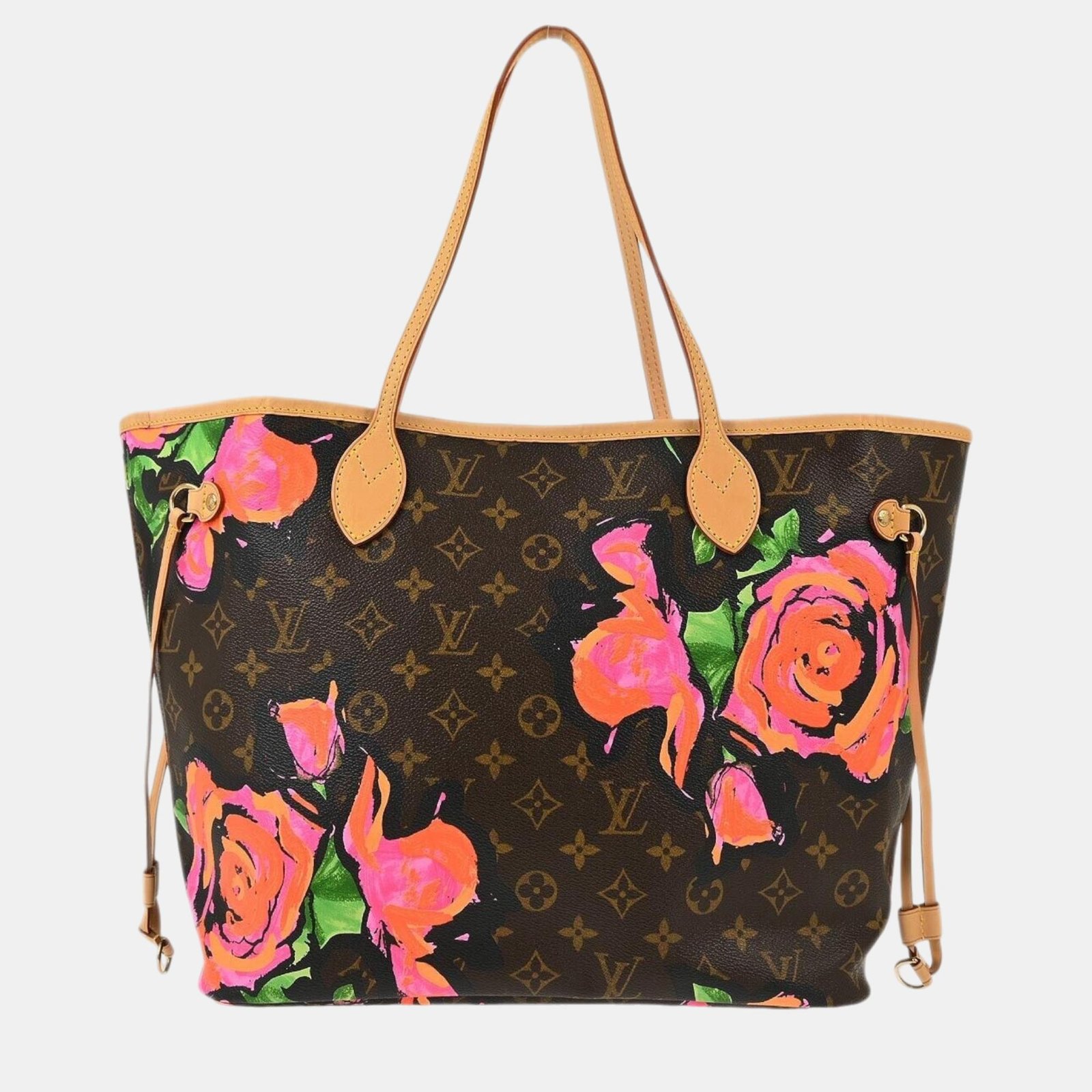 Louis Vuitton Monogram Rose Neverfull MM Shoulder Tote Bag