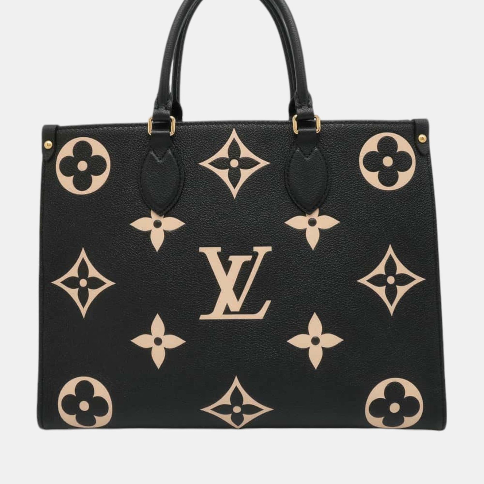 Louis Vuitton Onthego Noir/Beige Bicolor Monogram Empreinte Leather Size MM