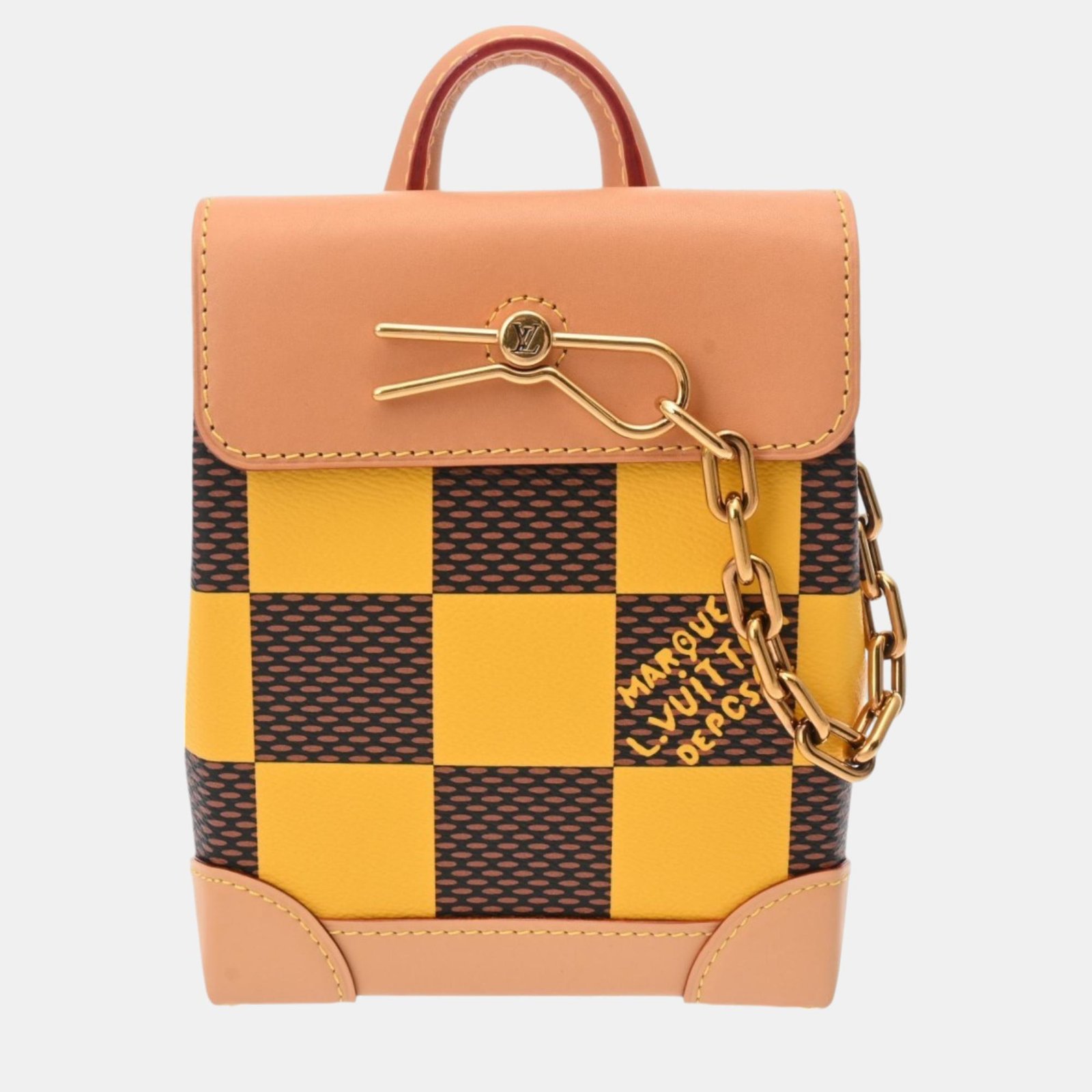 Louis Vuitton Yellow Canvas Damier Pop Nano Steamer Handbag