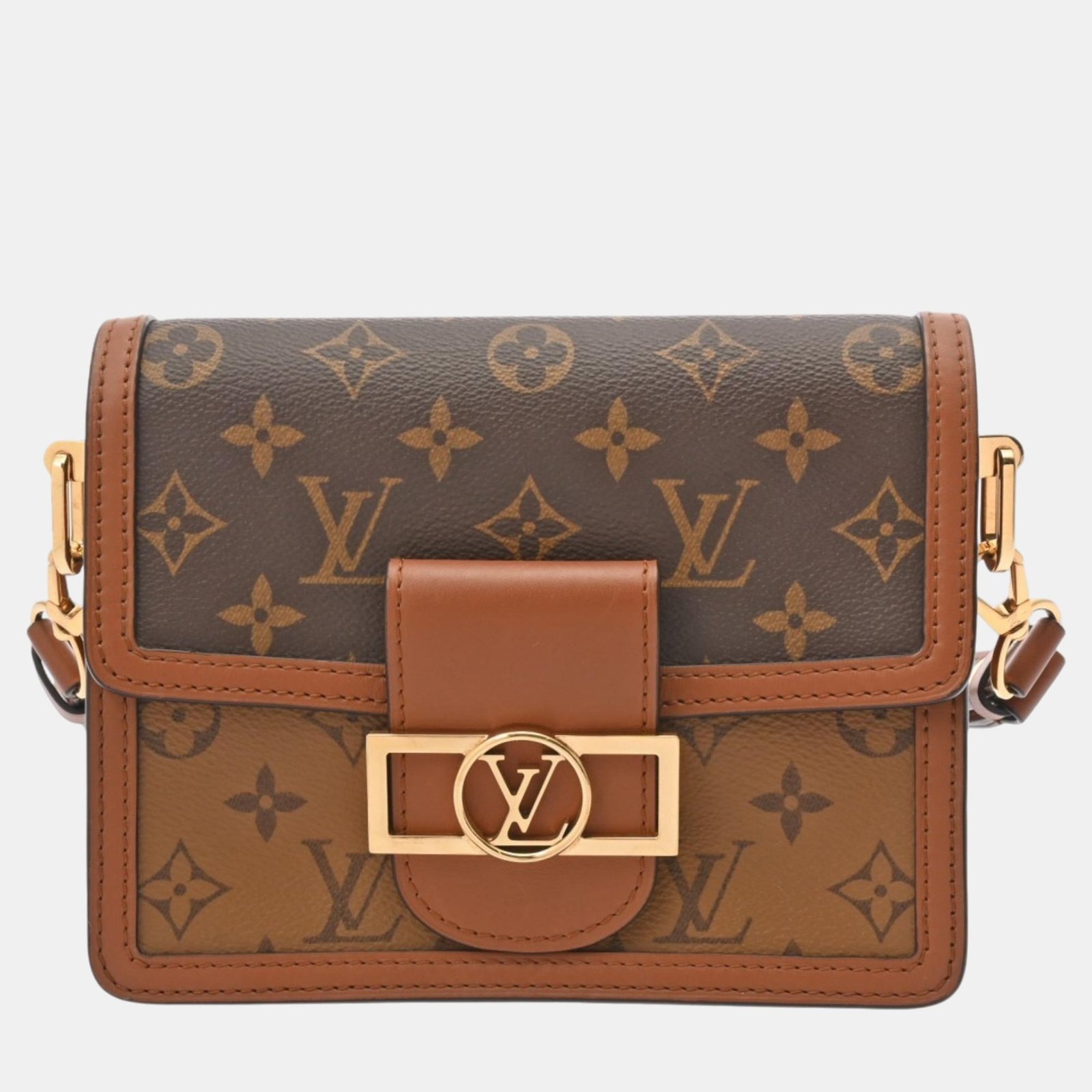 Louis Vuitton Brown Canvas Monogram Reverse Dauphine mini Shoulder Bag
