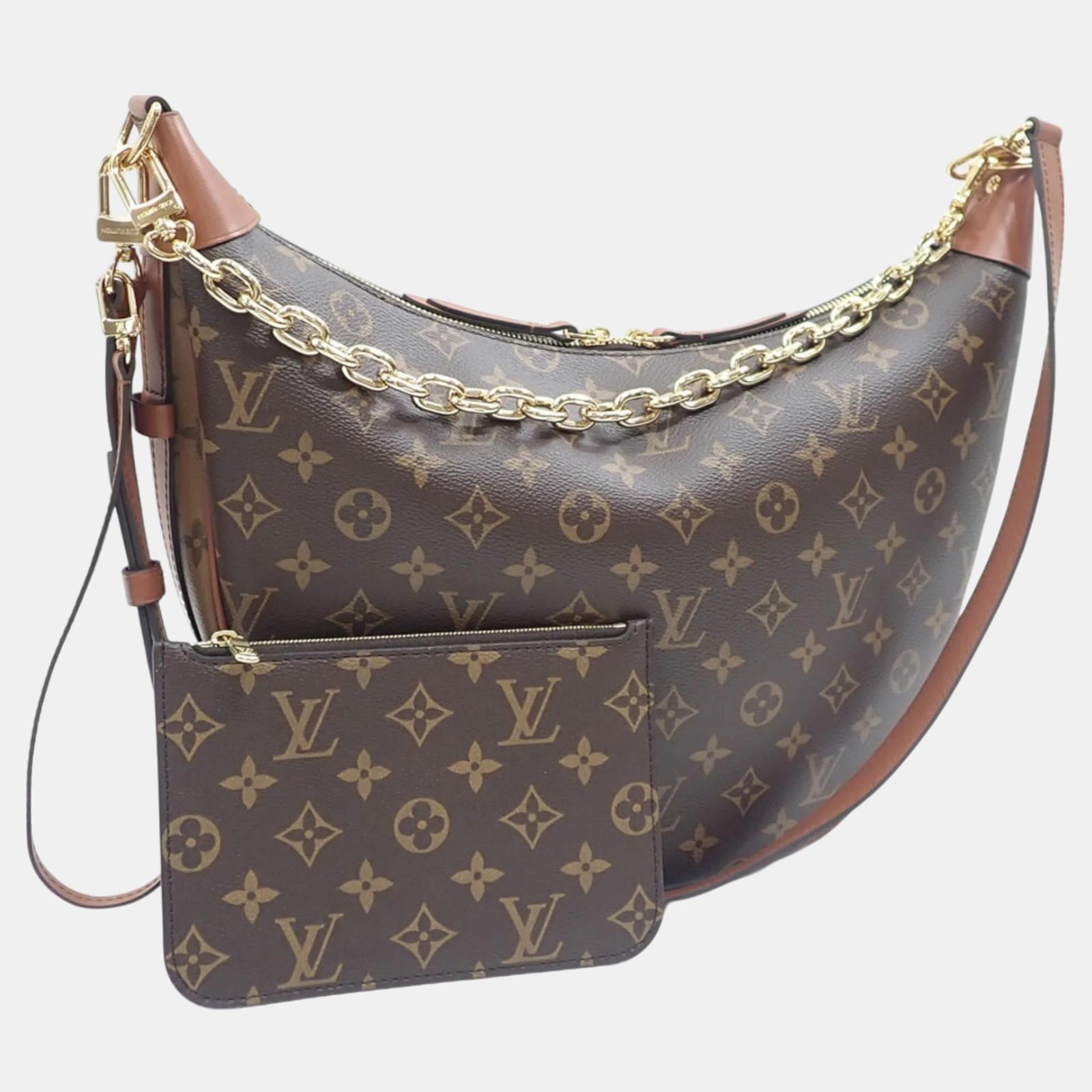 Louis Vuitton Monogram Reverse Loop Hobo Chain Half Moon Shape Shoulder Bag