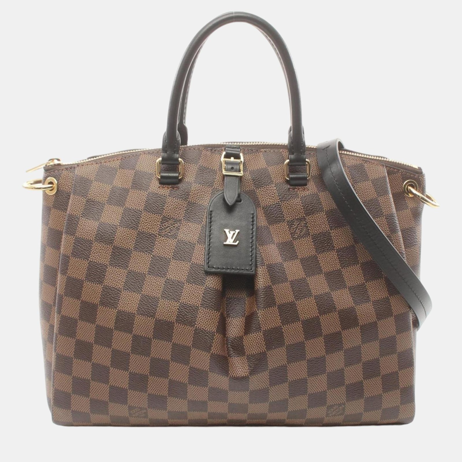Louis Vuitton Brown Coated Canvas Leather Damier Odeon Tote MM Bag