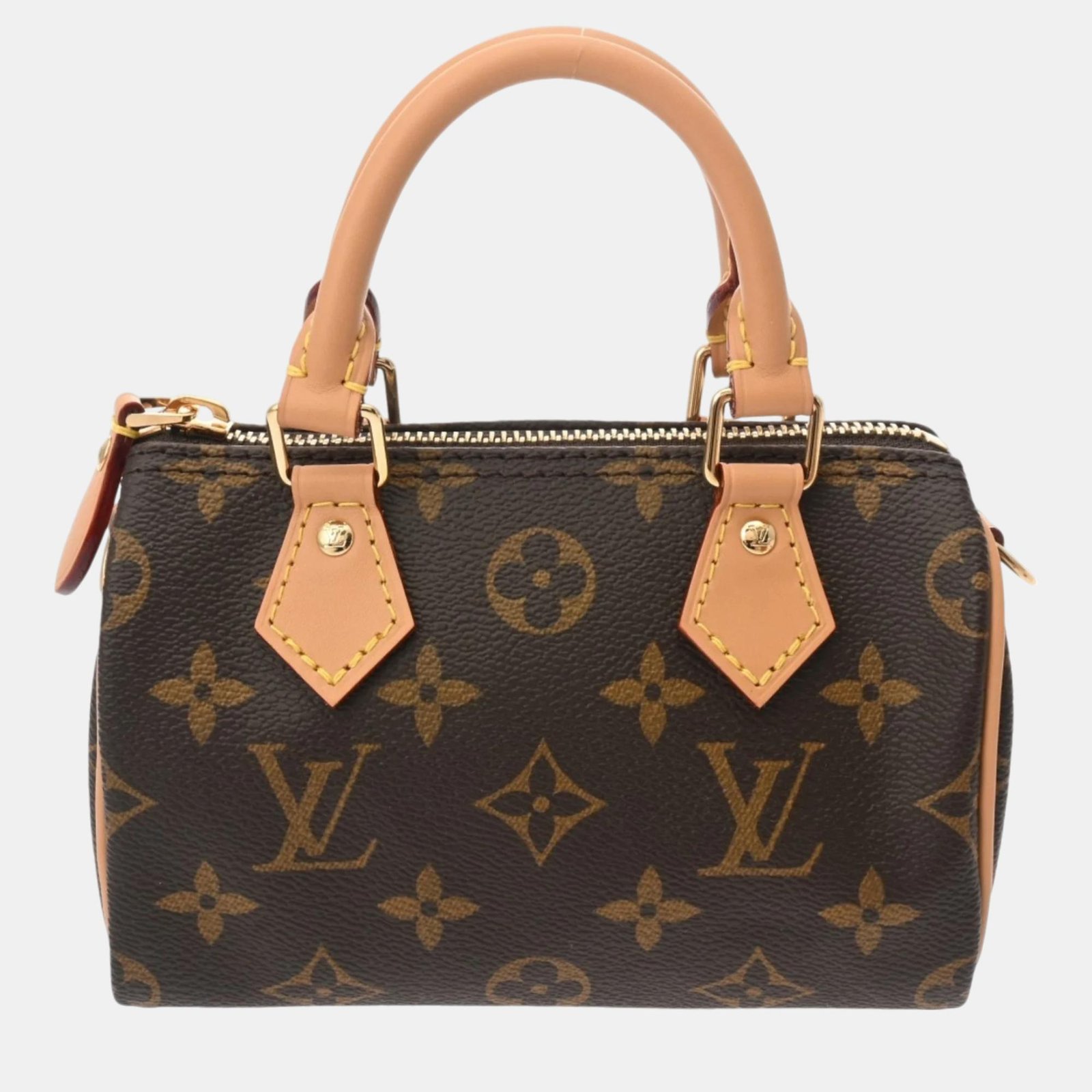 Louis Vuitton Monogram Nano Speedy Brown Canvas Shoulder Bag