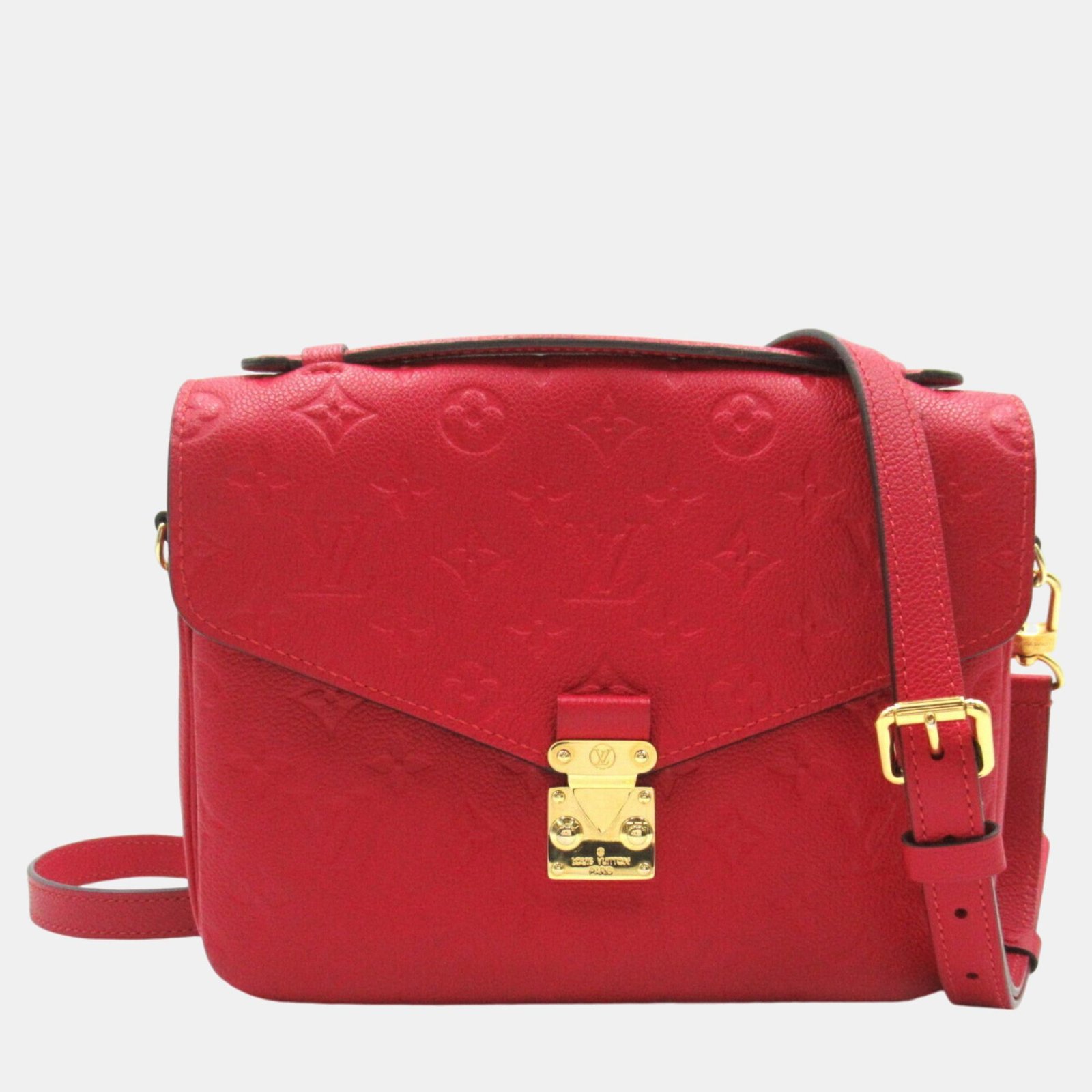 Louis Vuitton Red Leather Monogram Empreinte Pochette Metis MM Shoulder Bag