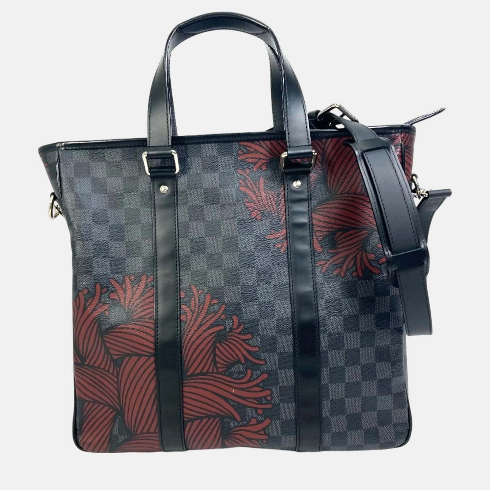 Louis Vuitton Black x Red Based Damier Graphite Tote Bag