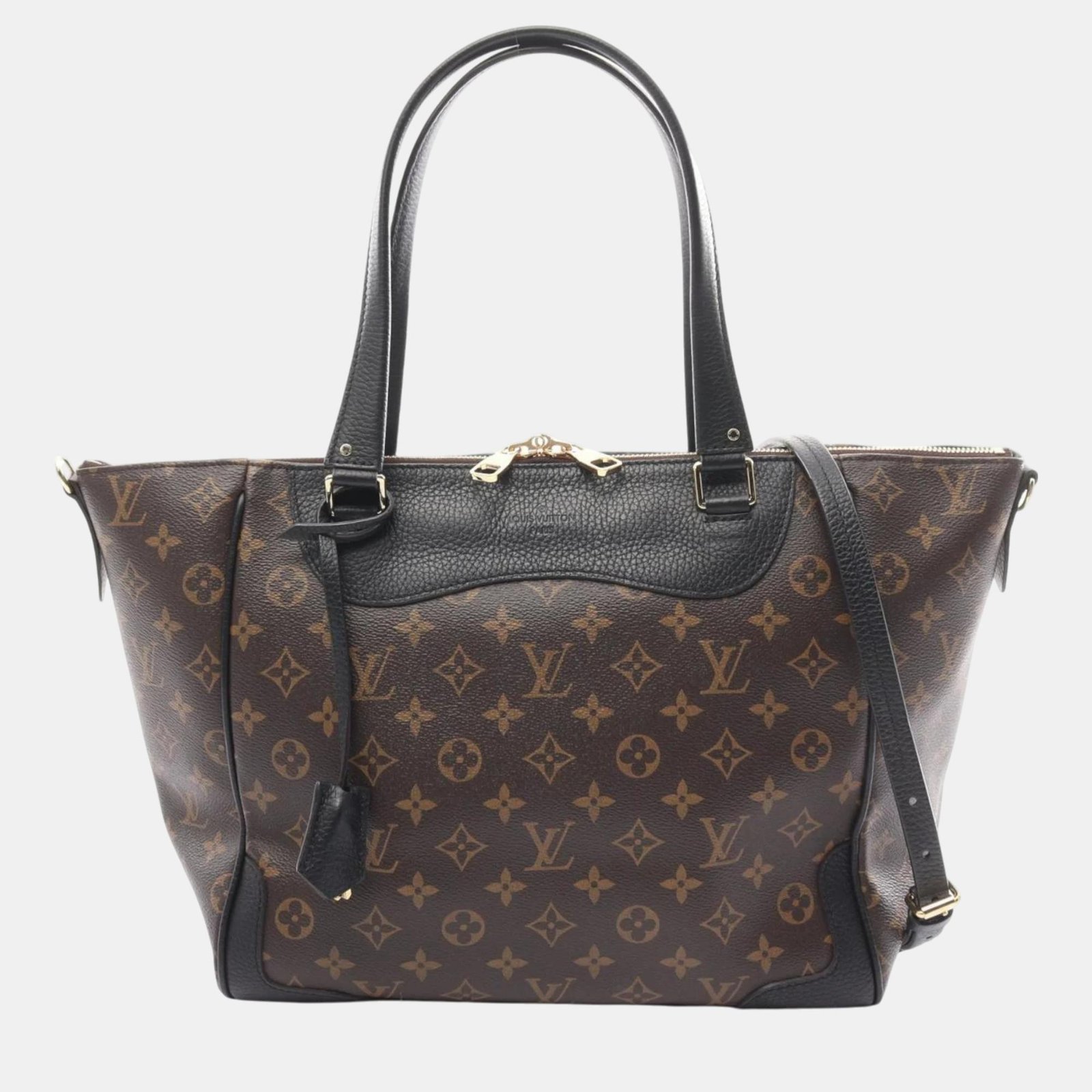 Louis Vuitton Coated Canvas Leather Brown Black Estrella Monogram Tote Bag