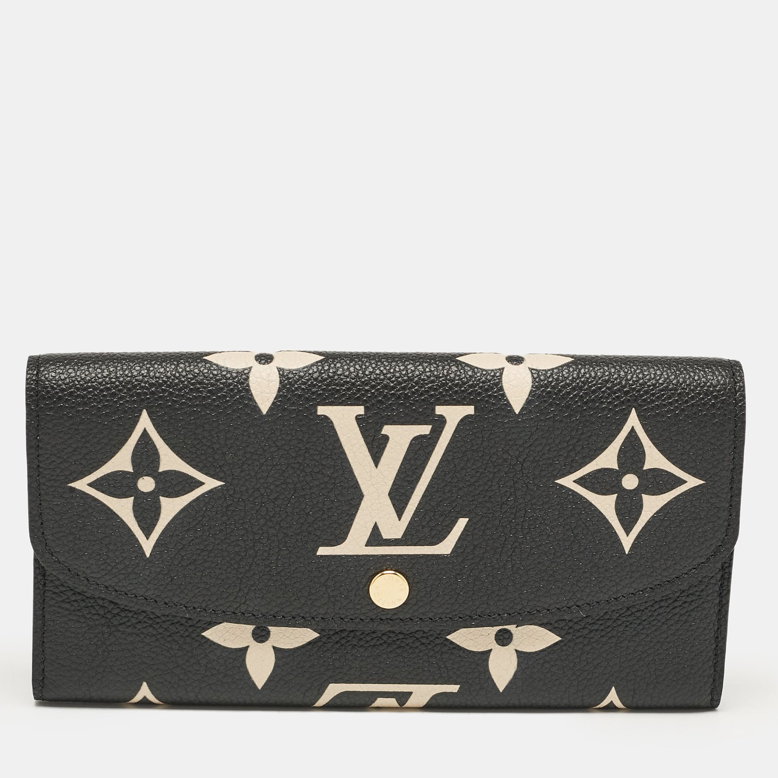 Louis Vuitton Black/Beige Giant Monogram Empreinte Leather Emilie Wallet