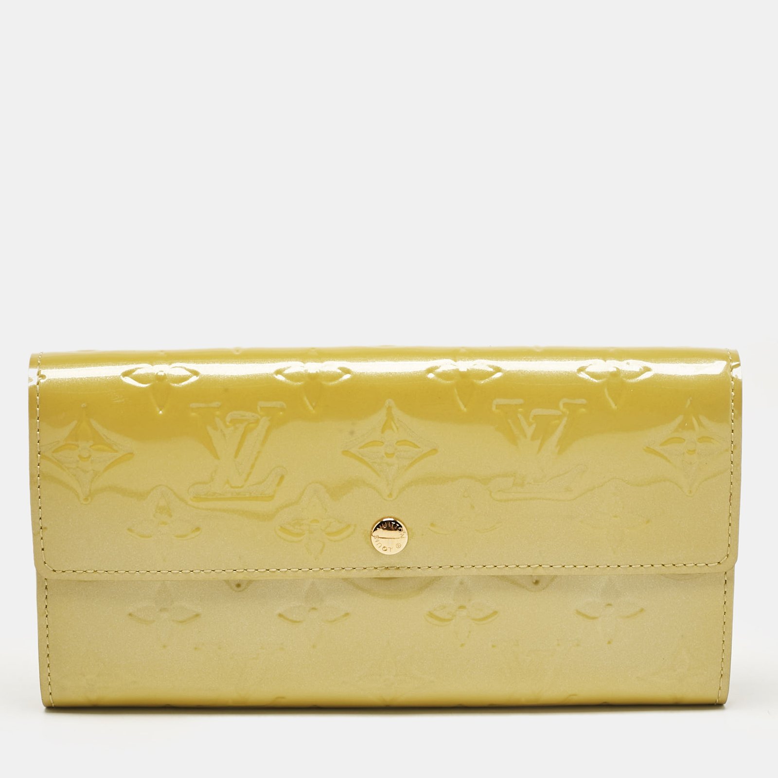Louis Vuitton Vert Impression Monogram Vernis Sarah Wallet