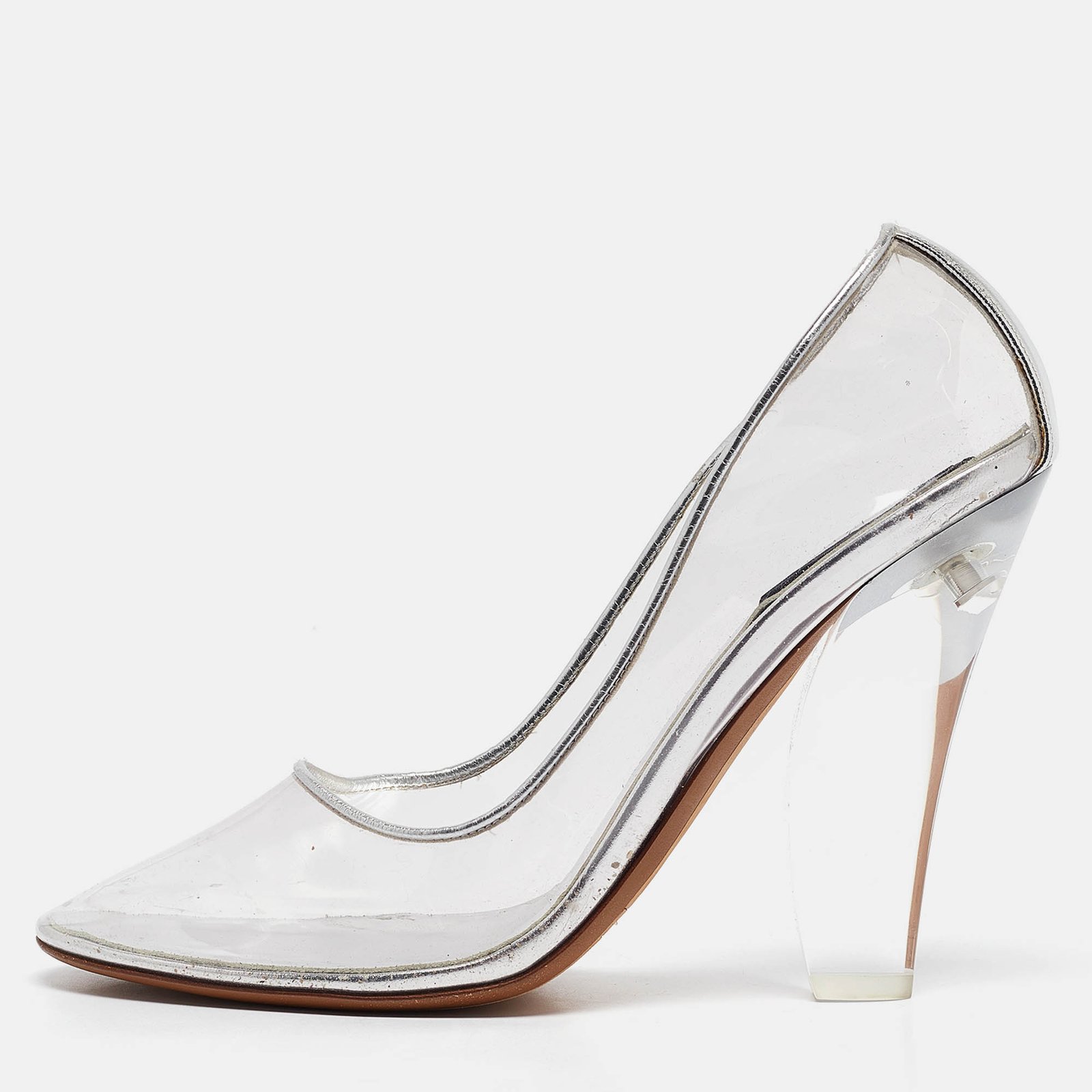 Marc Jacobs Transparent Leather and PVC Block Heel Pumps Size 38