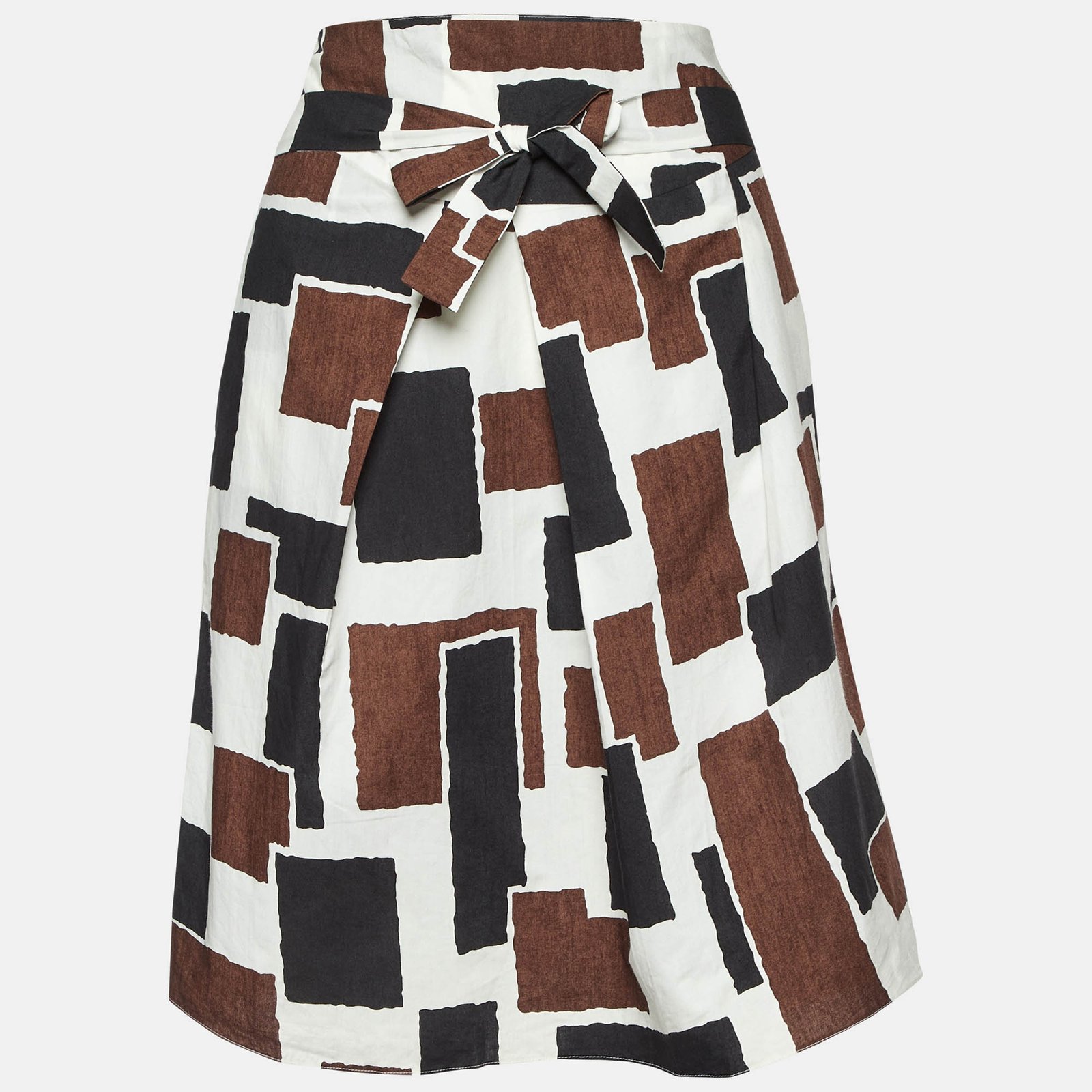 Marni Multicolor Printed Tie-Up Waist Detail Mini Skirt S