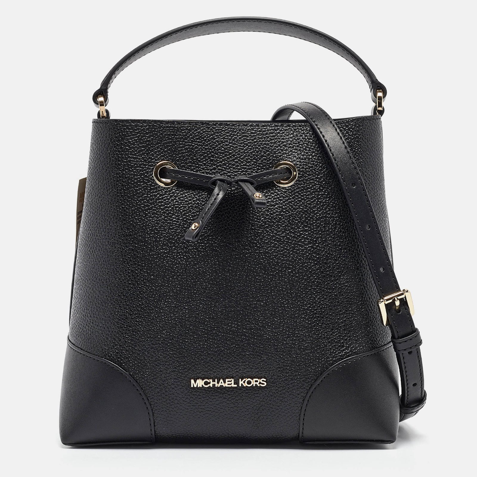 Michael Kors Black Leather Medium Mercer Bucket Bag