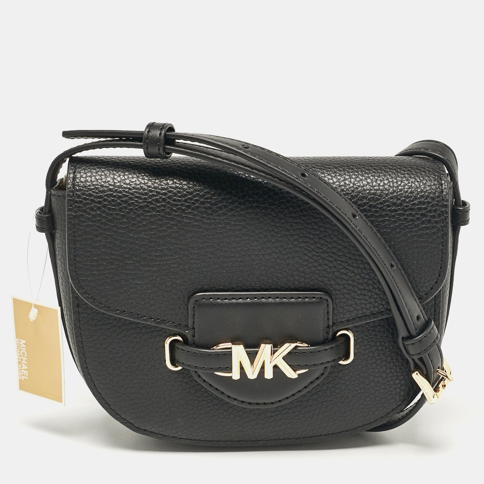 Michael Kors Black Leather Reed Crossbody Bag