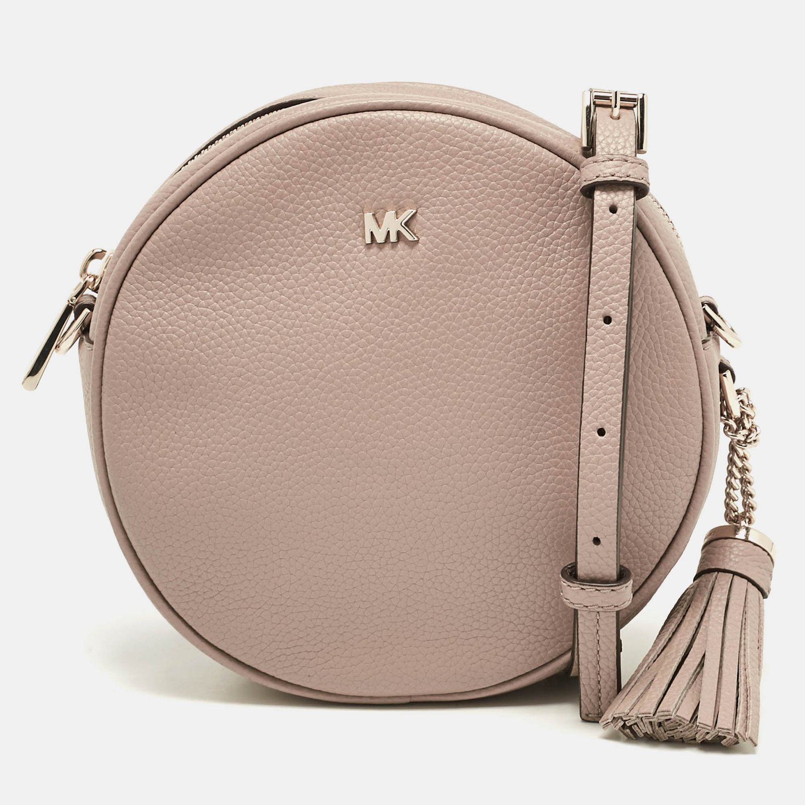 Michael Kors Beige Leather Round Crossbody Bag