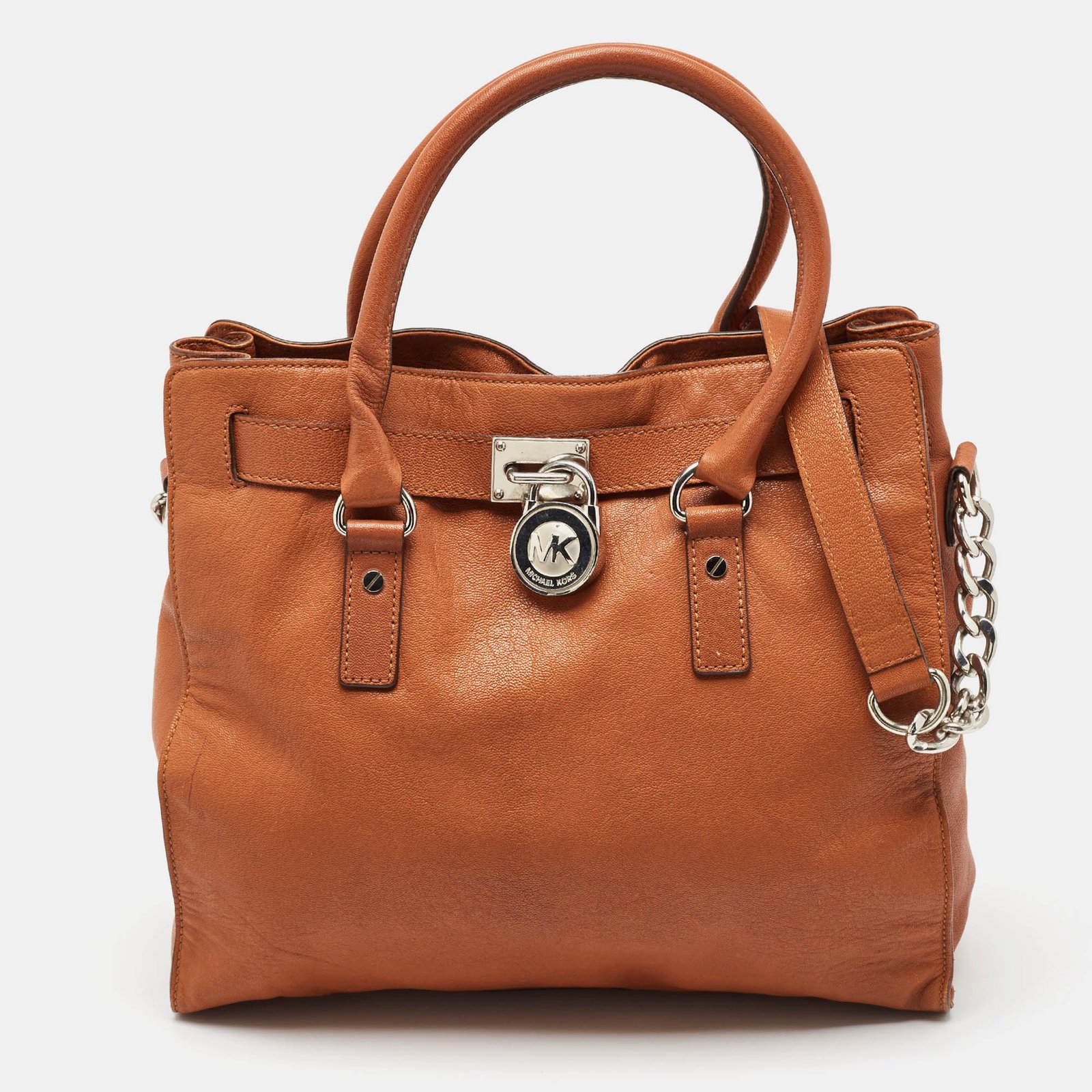 Michael Kors Brown Leather Large Hamilton North South Tote