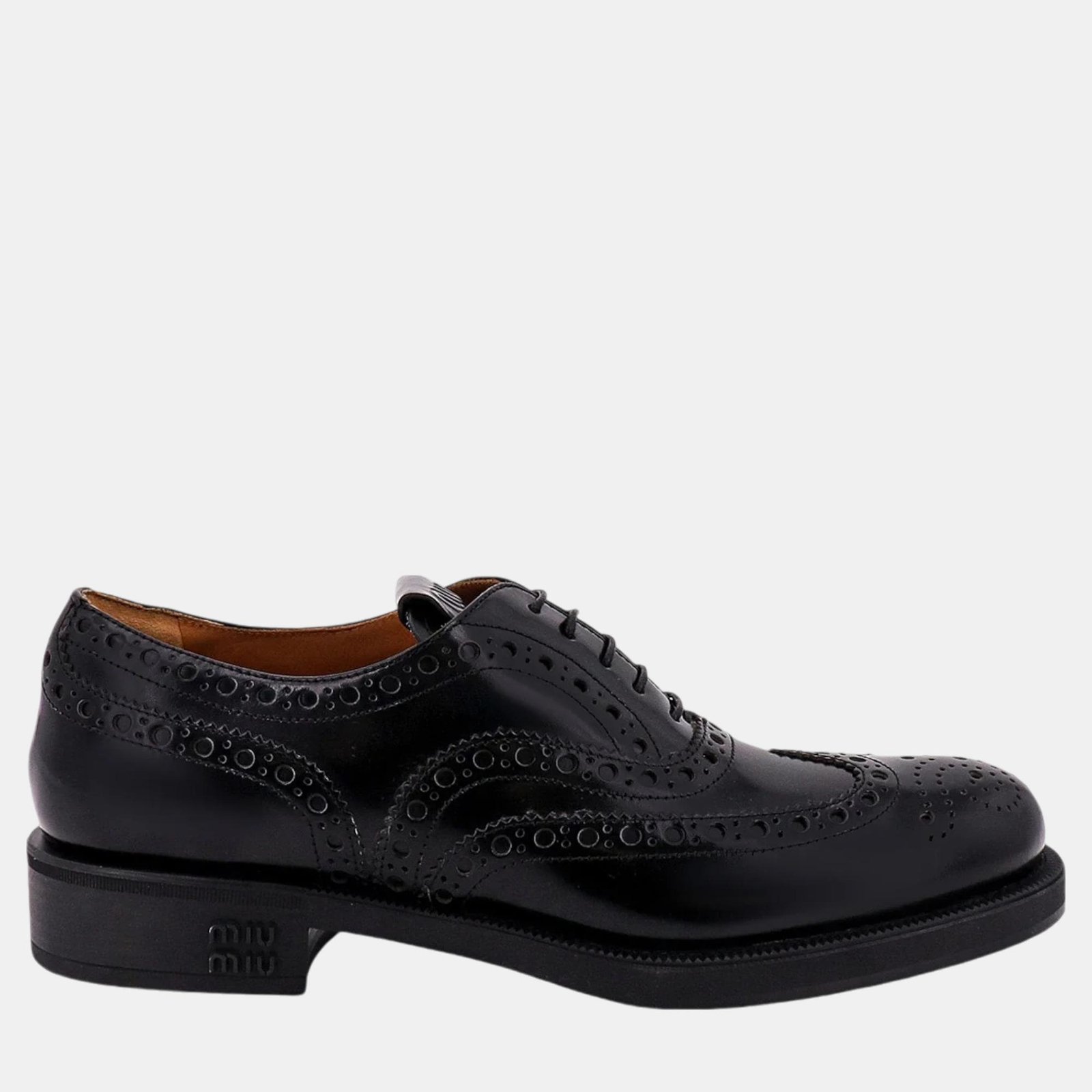 Miu Miu Black Lace-Up Shoe Lace Up 41