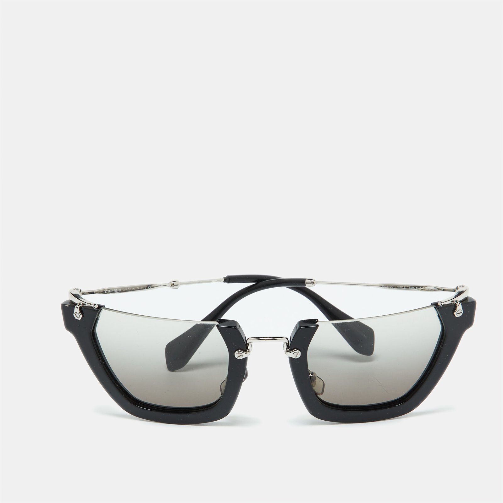 Miu Miu Black/Grey Gradient SMU12Q Wink Semi-Rimless Sunglasses