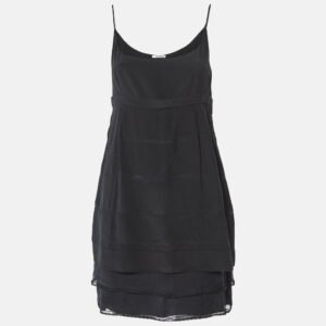 Miu Miu Black Silk Sleeveless Mini Dress M