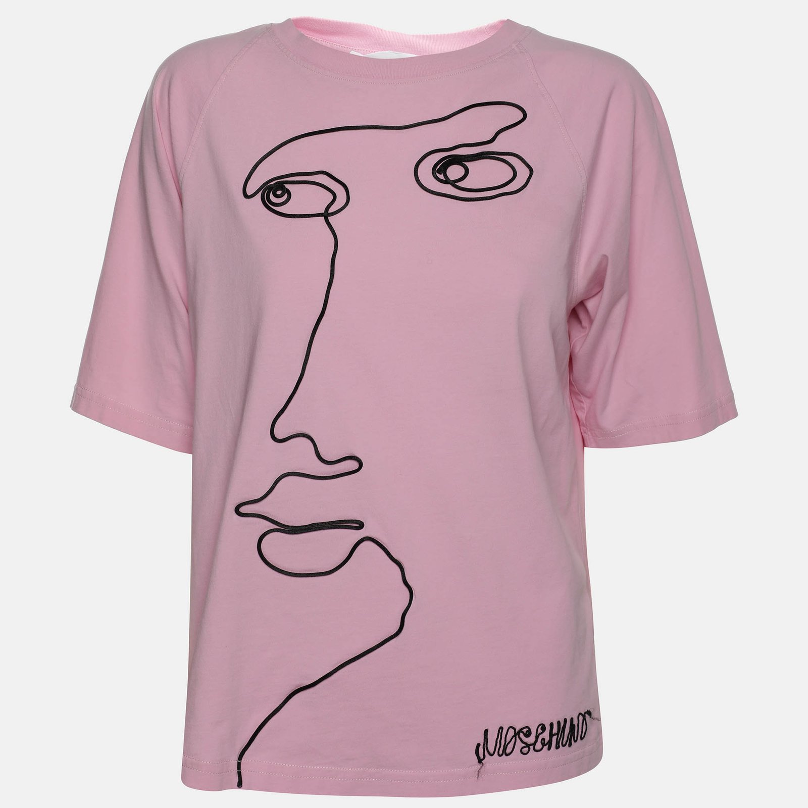 Moschino Couture Pink Face Embroidered T-Shirt S