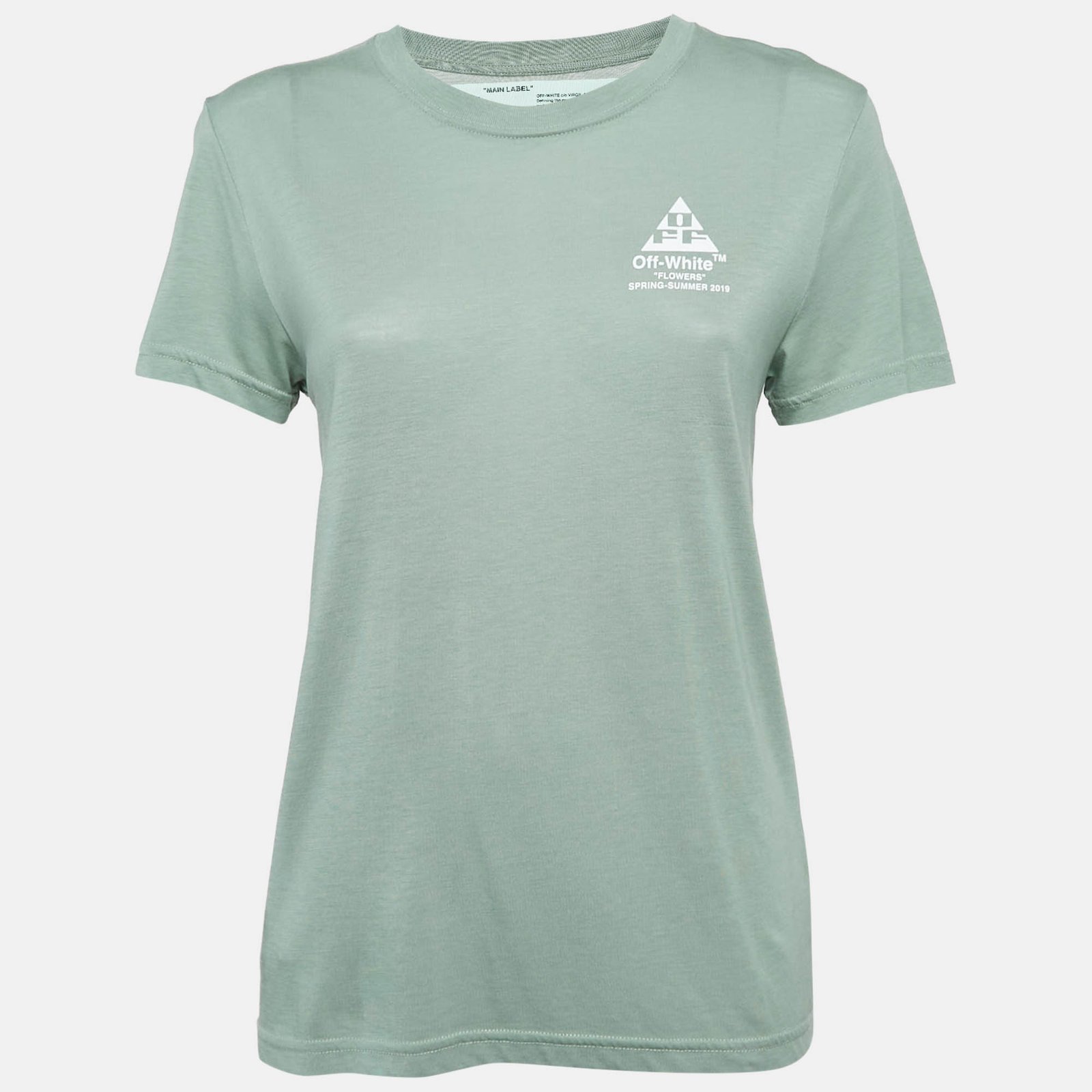 Off-White Green Flower Arrow Jersey T-Shirt XS