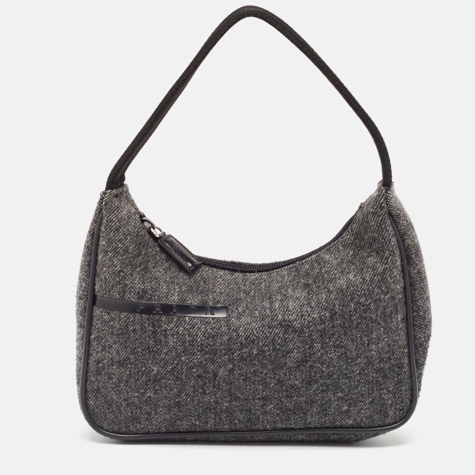 Prada Sport Grey Wool Shoulder Bag