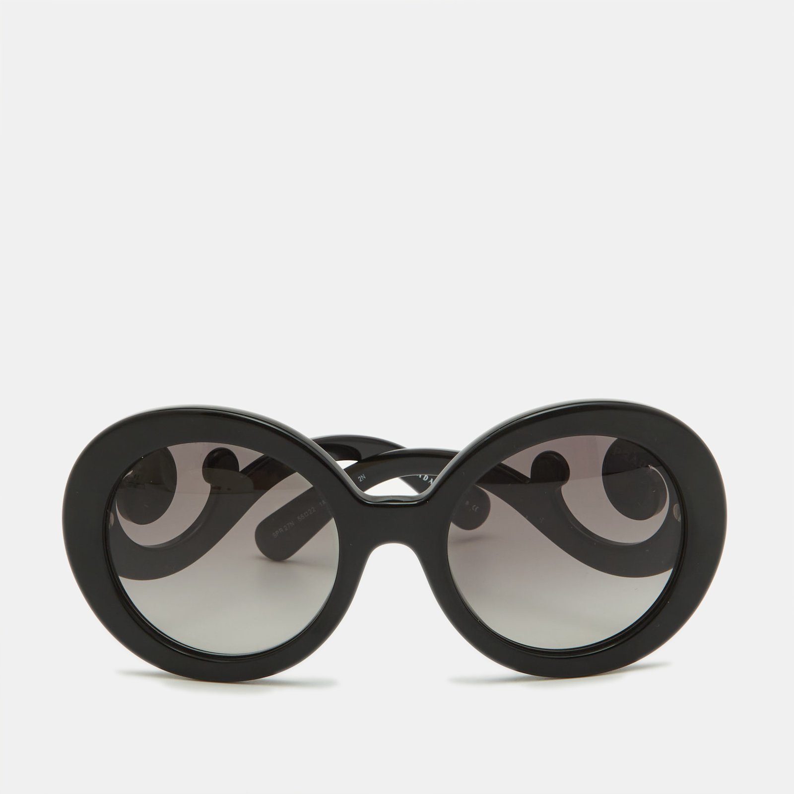 Prada Black Gradient SPR27N Baroque Round Sunglasses