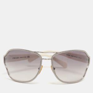 Prada Black/White Metal Shield SPR 61H Sunglasses