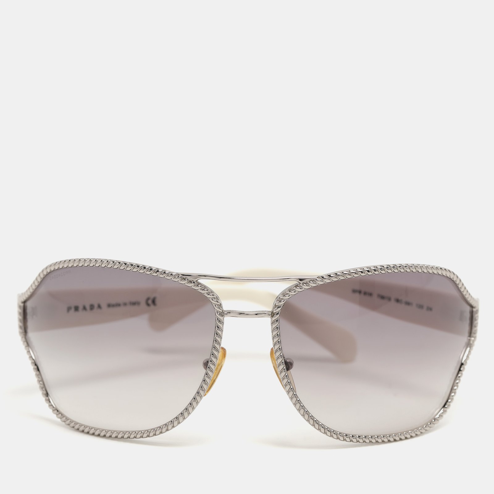 Prada Black/White Metal Shield SPR 61H Sunglasses