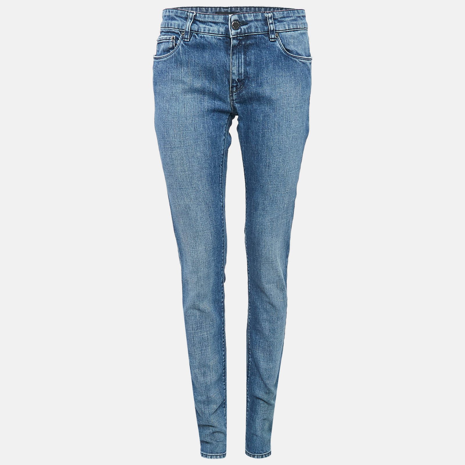 Prada Blue Washed Denim Contour Fit Jeans M Waist 27"