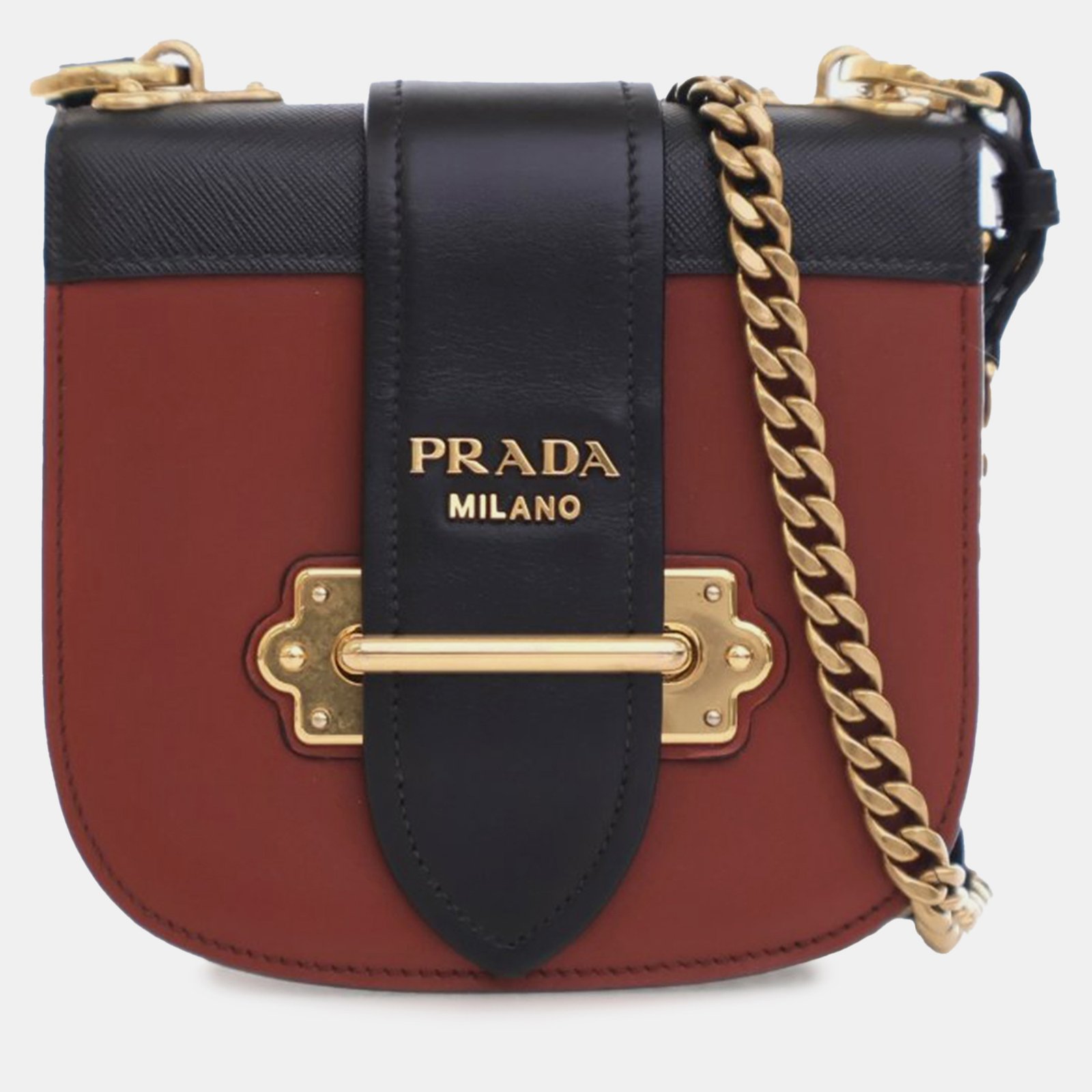Prada Red/Black City Calf and Saffiano Cahier Crossbody Bag