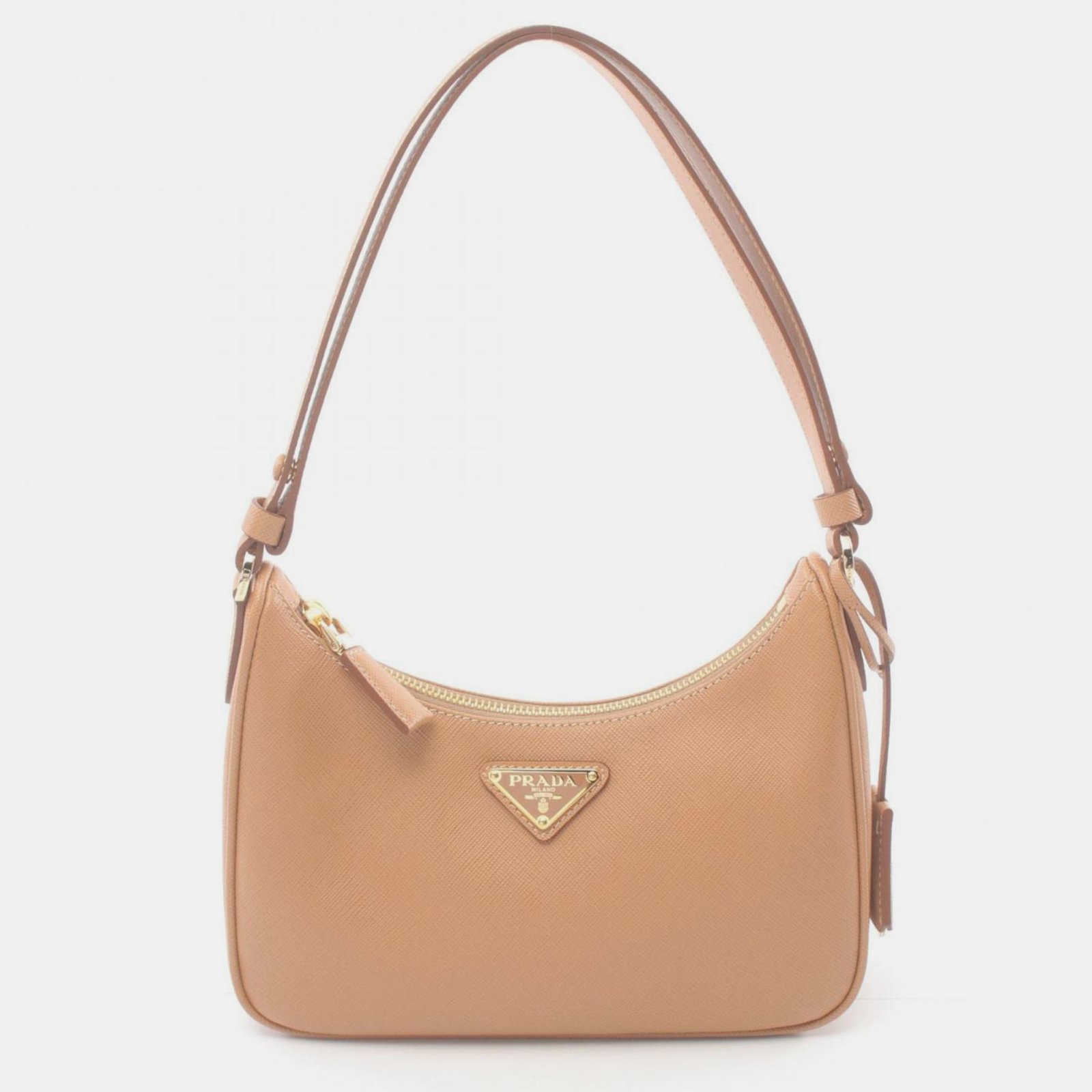 Prada Saffiano Lux Leather Beige Shoulder Bag