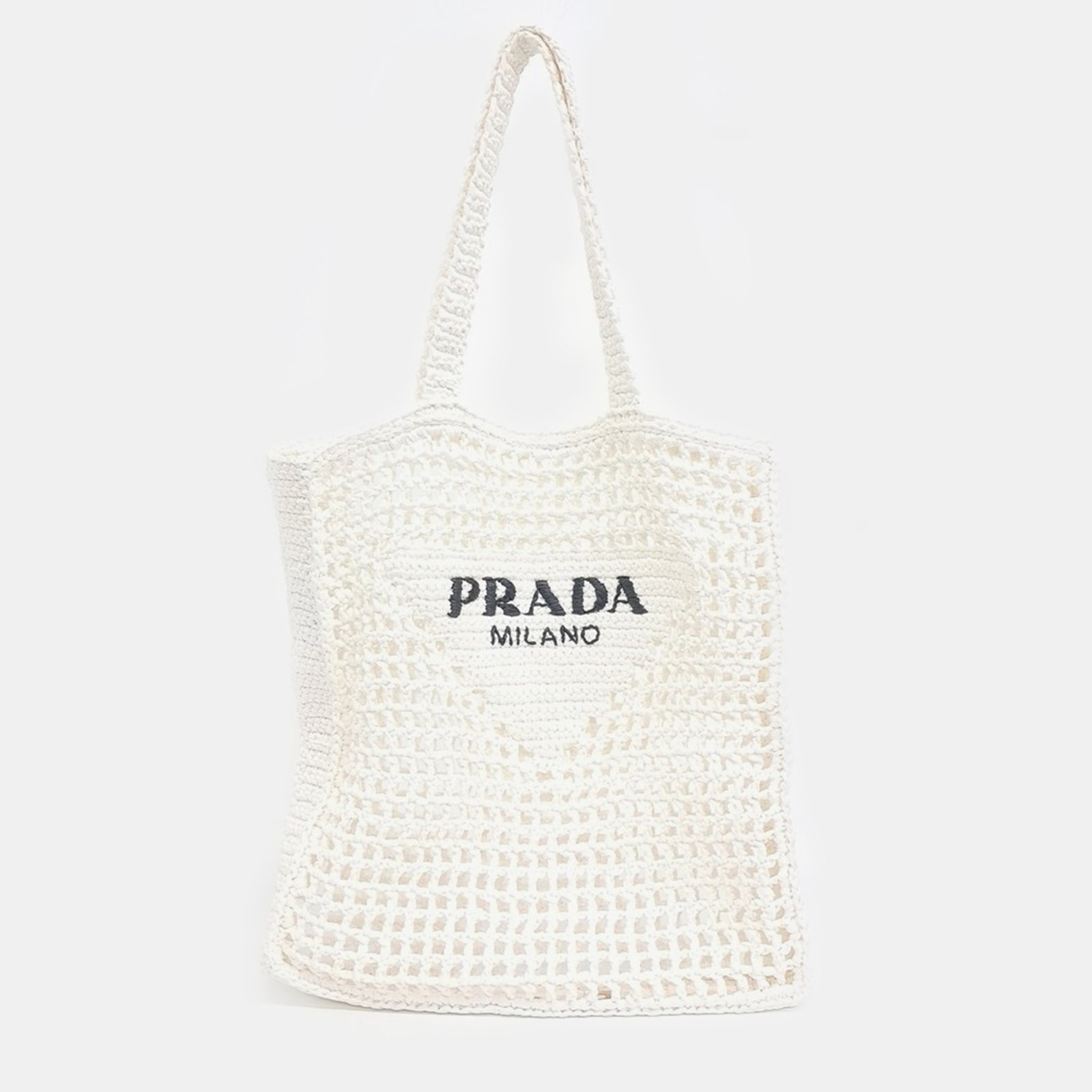 Prada raffia shoulder bag
