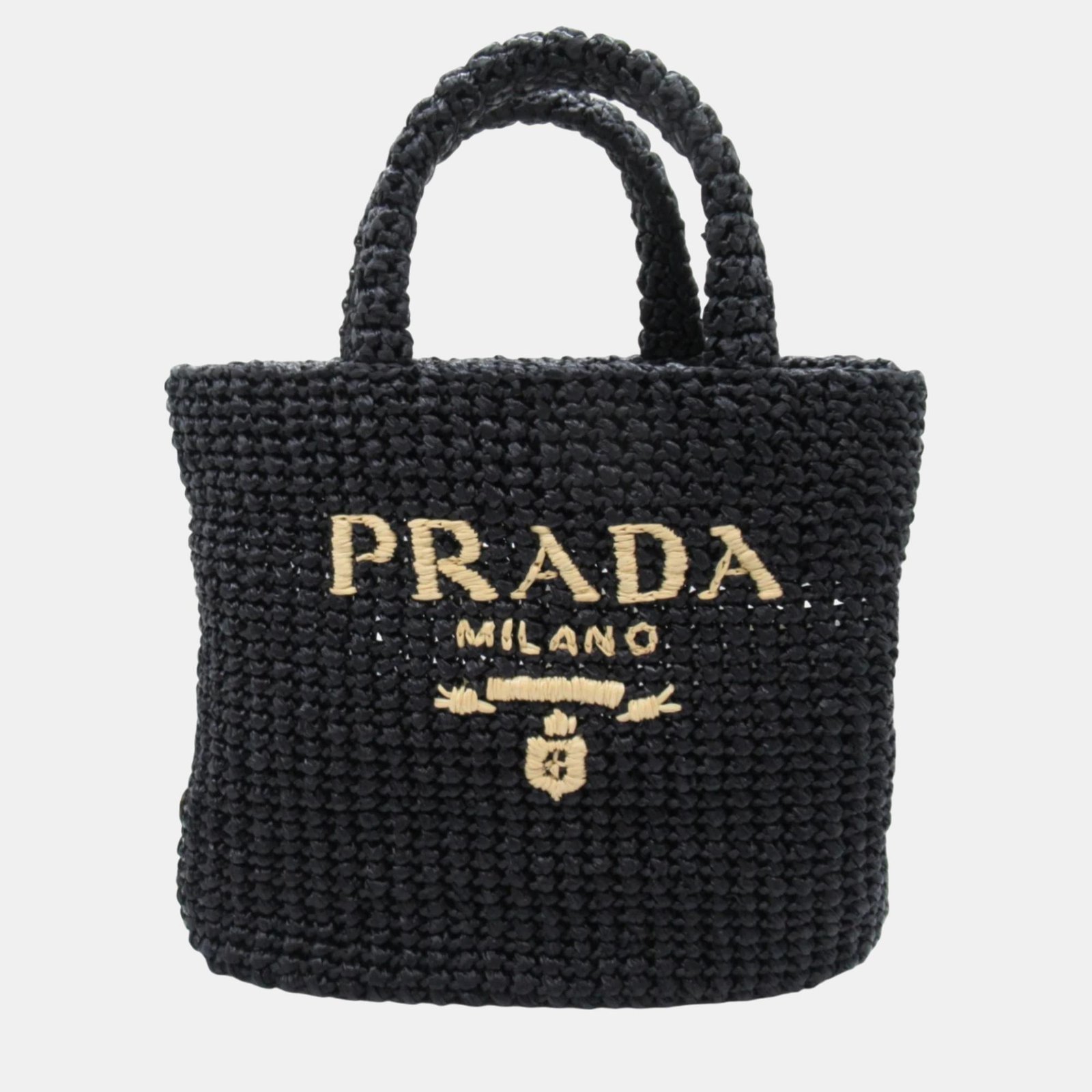Prada Black Straws Tote Bag