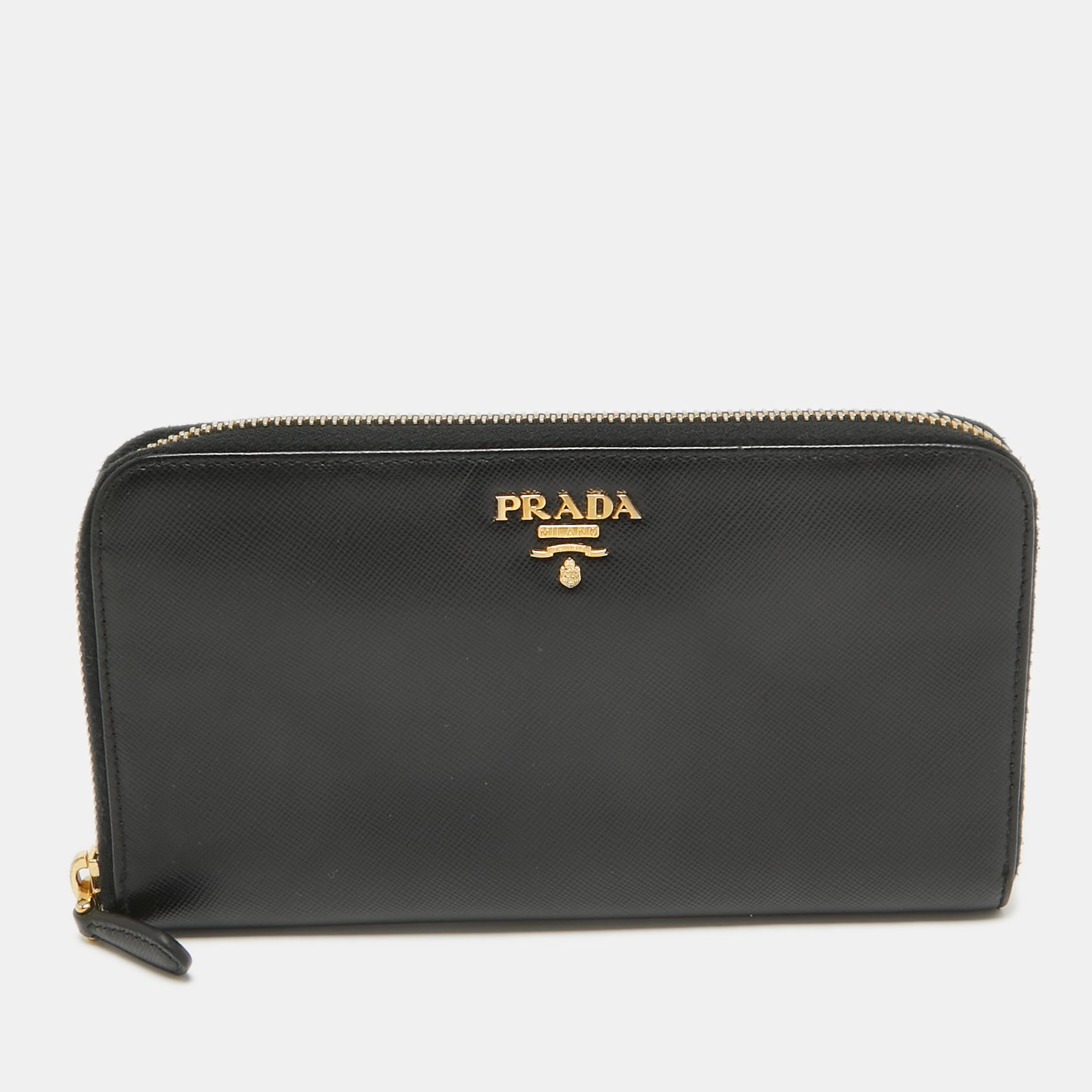 Prada Prada Saffiano Leather Zip Around Wallet