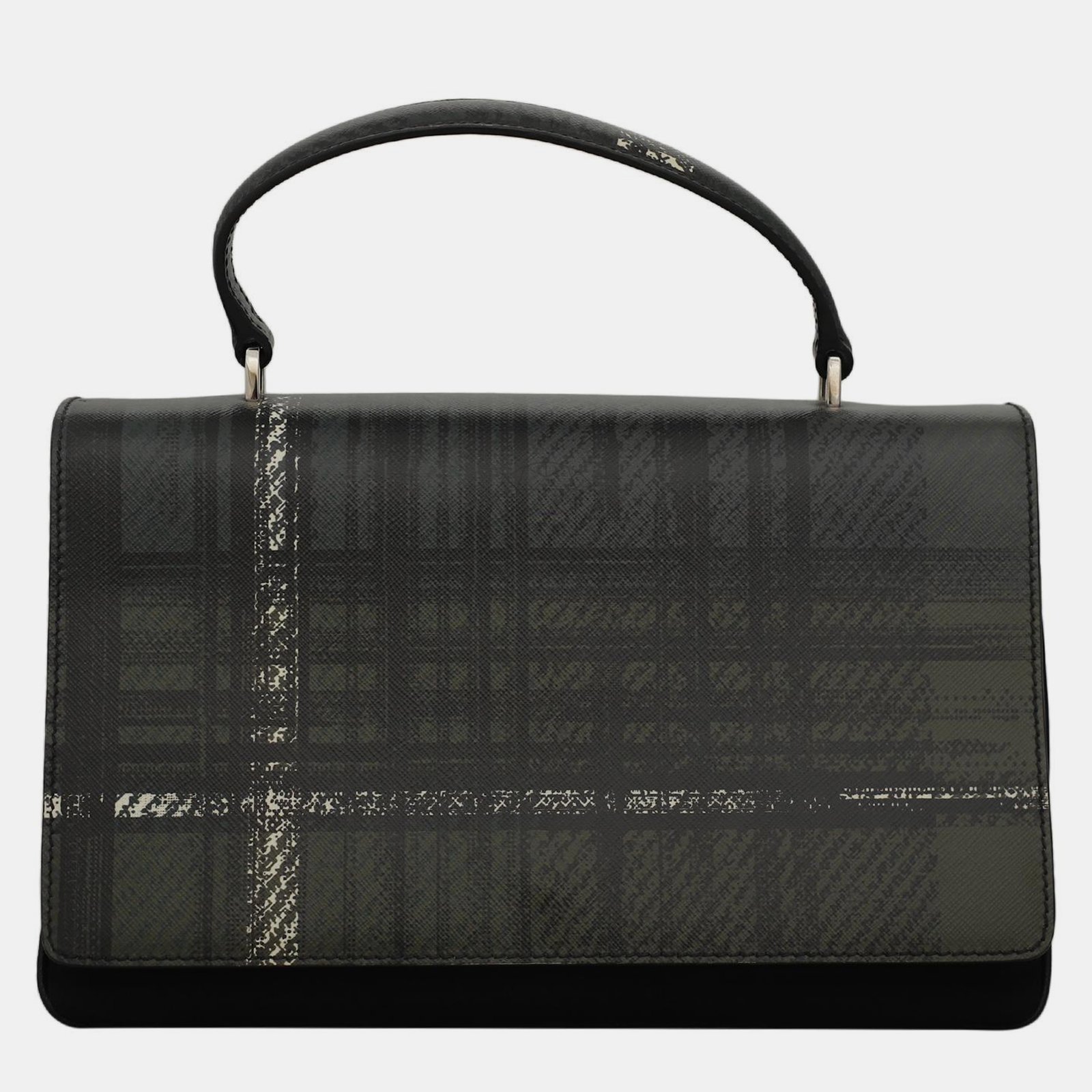 Prada Saffiano Tartan Top Handle Bag