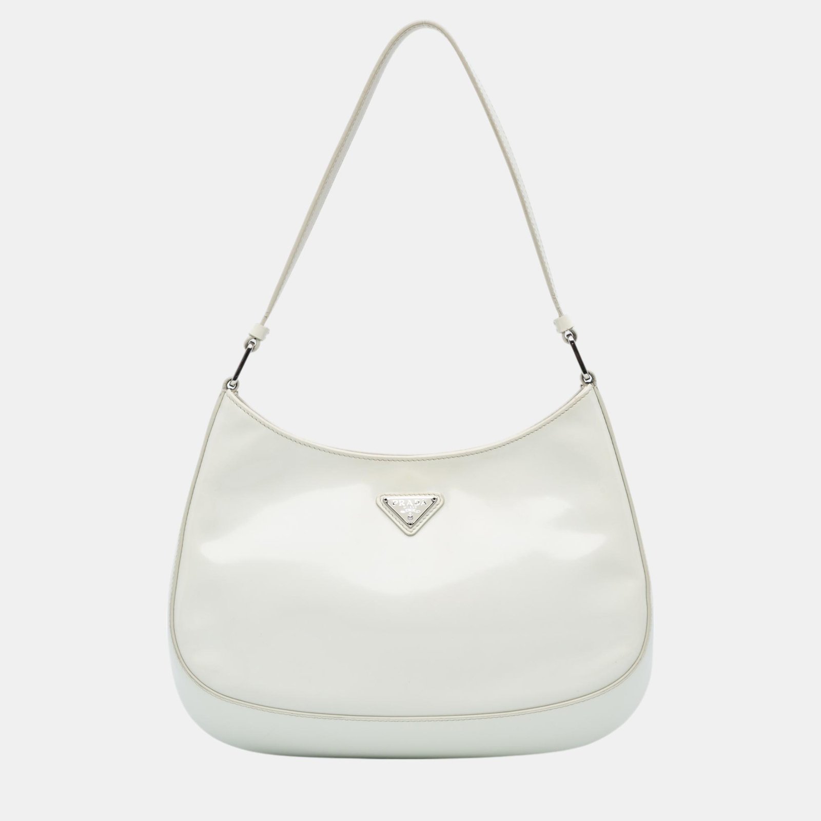 Prada White Spazzolato Cleo Shoulder Bag