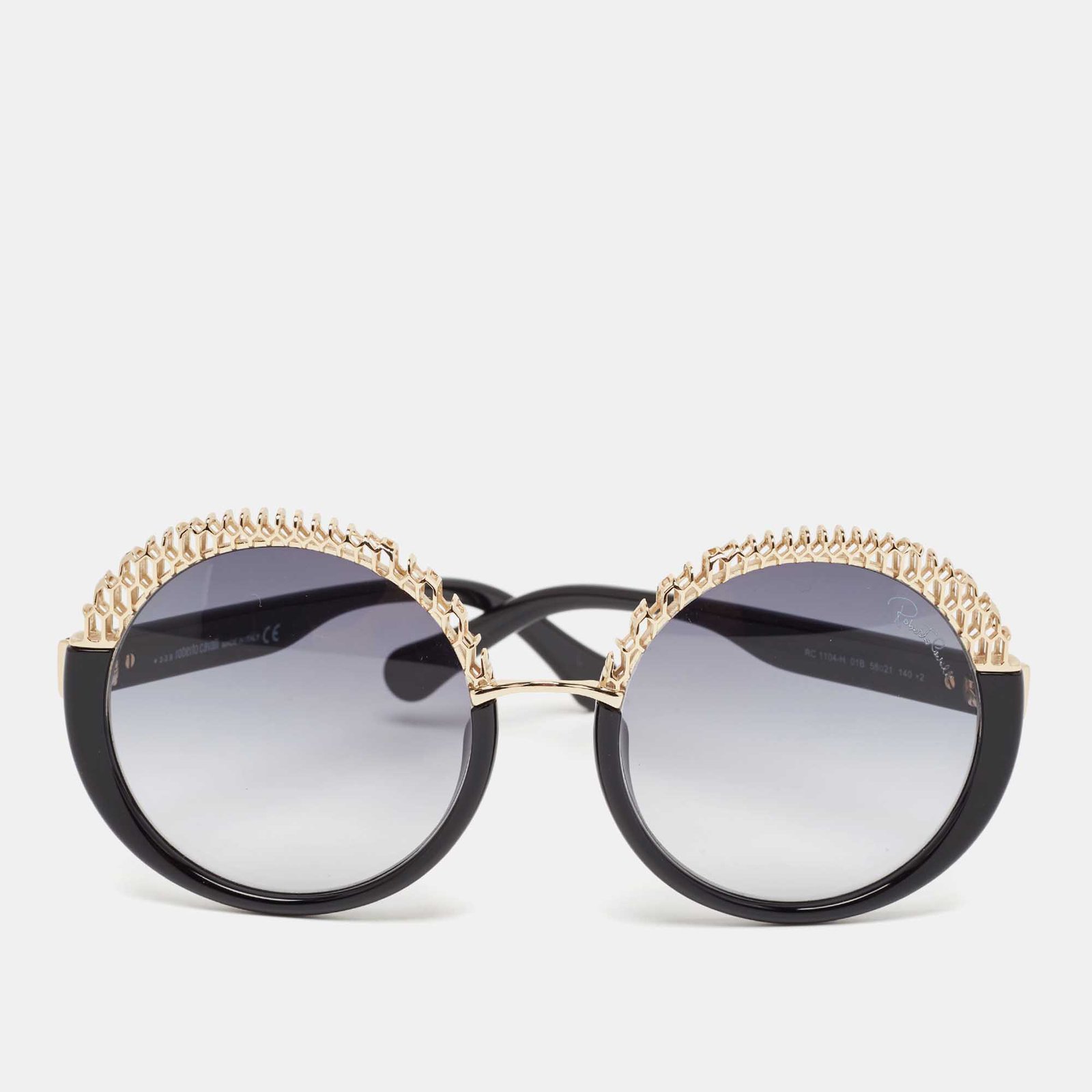Roberto Cavalli Black Gradient RC 1104-H Frame Round Sunglasses