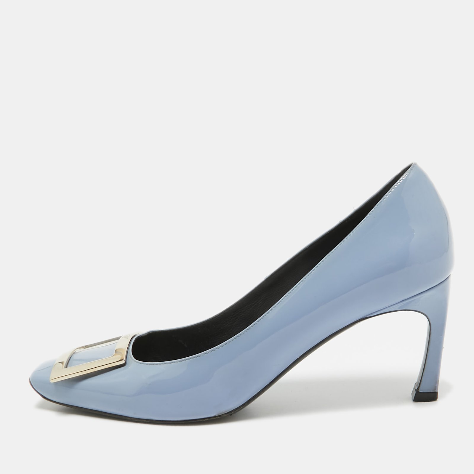 Roger Vivier Blue Patent Leather Trompette Pumps Size 38