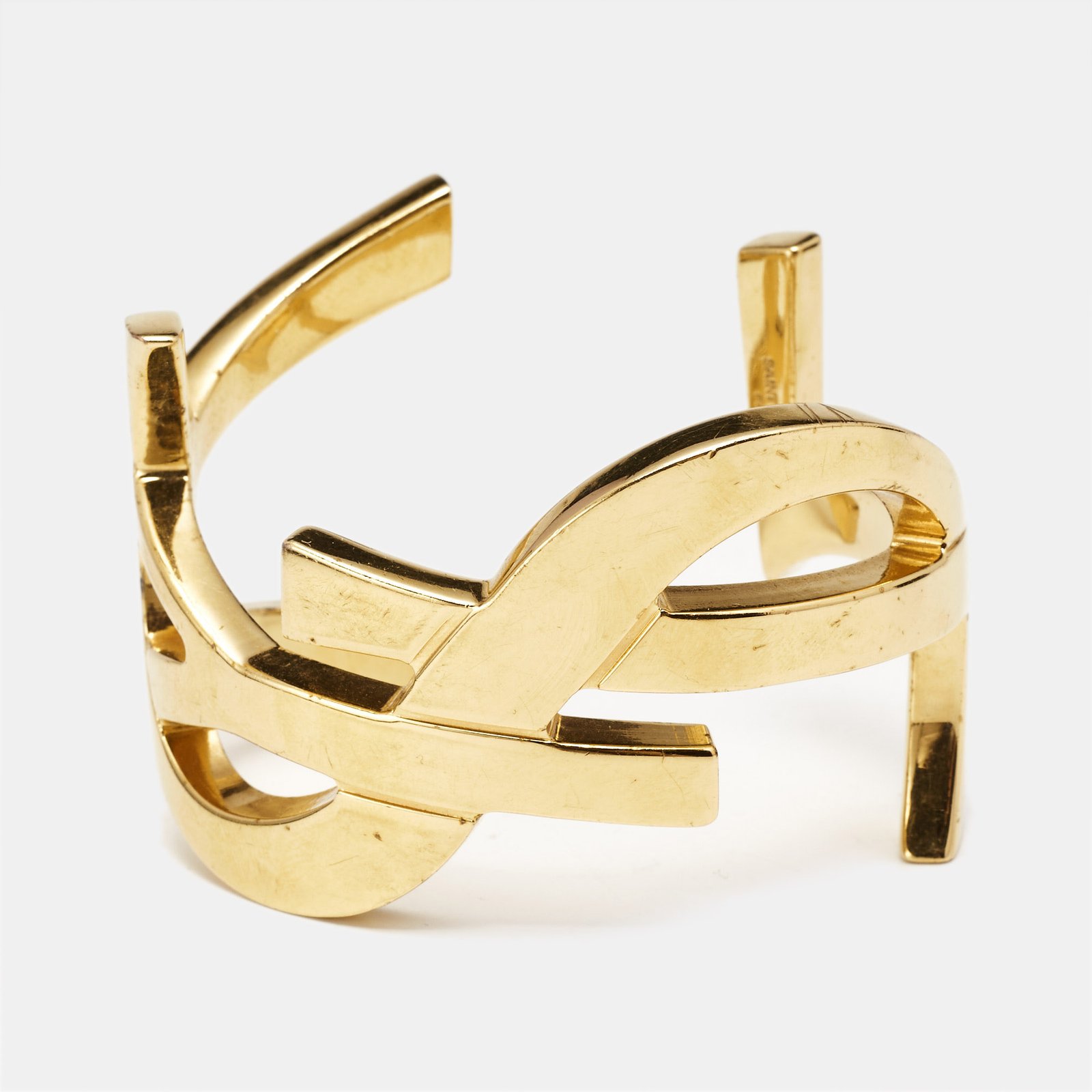 Saint Laurent Opyum Gold Tone Open Cuff Bracelet