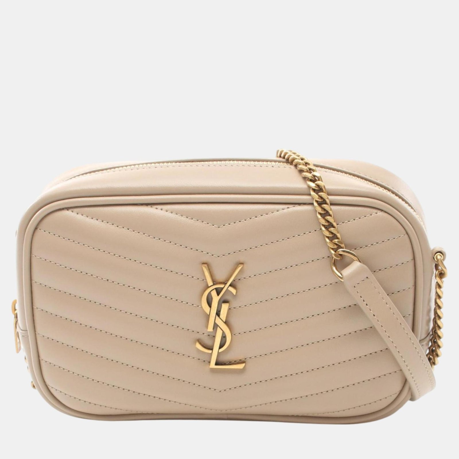 Saint Laurent Leather Beige LOU Shoulder Bag