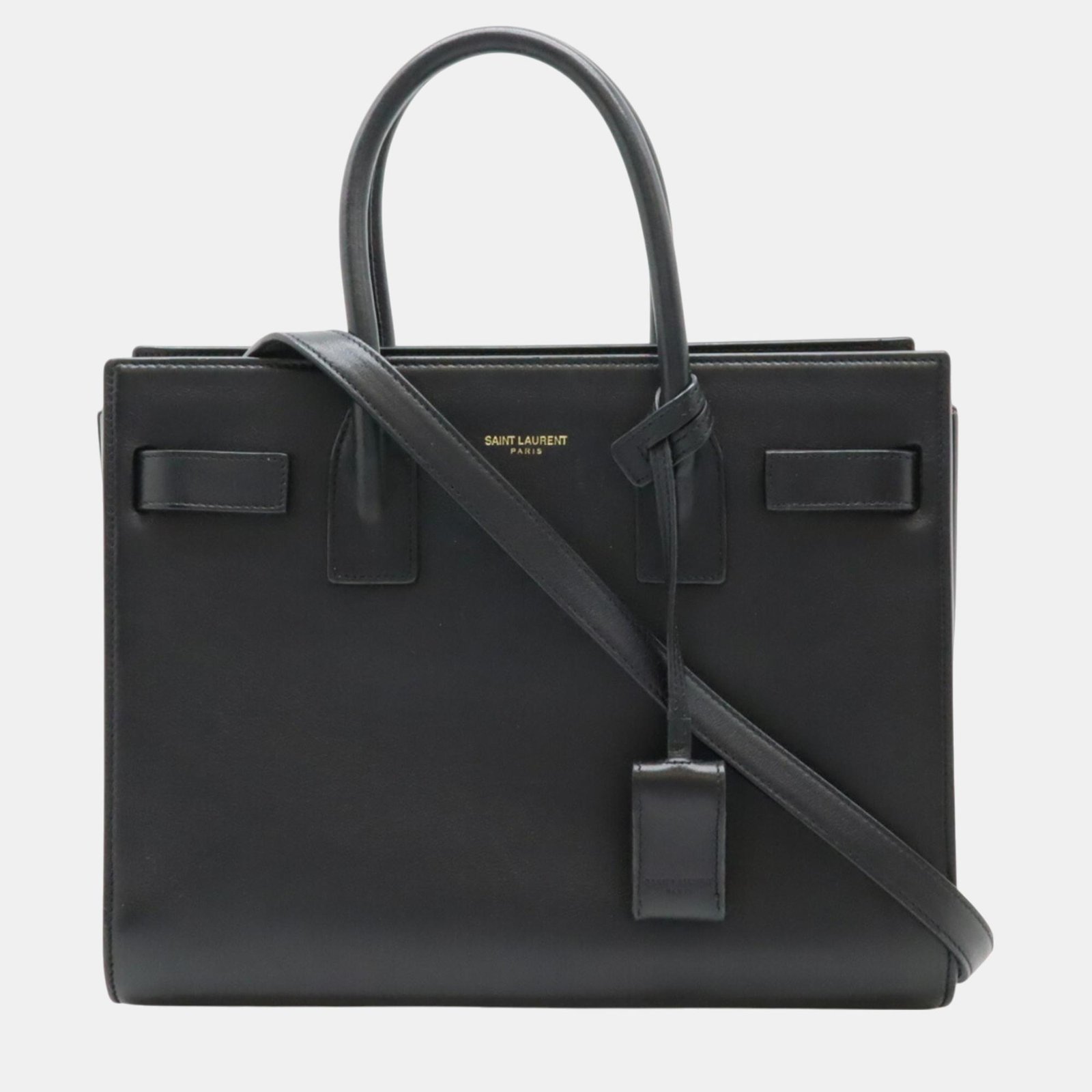 Saint Laurent Leather Black Sac de Jour Baby Handbag