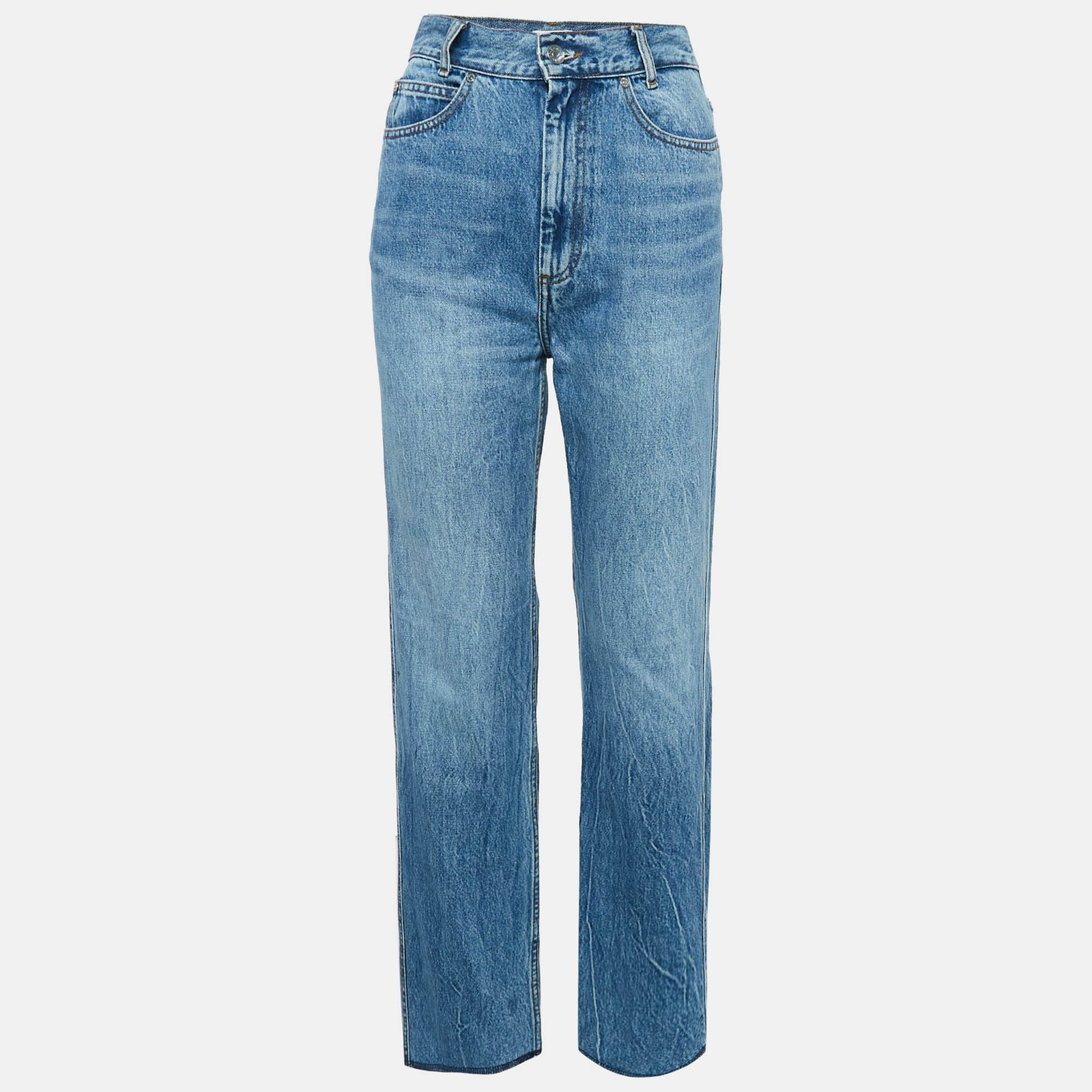 Sandro Blue Faded Denim Straight Leg Jeans S Waist 26"