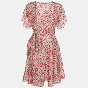 See by Chloe Multicolor Printed Silk Mini Belted Dress S