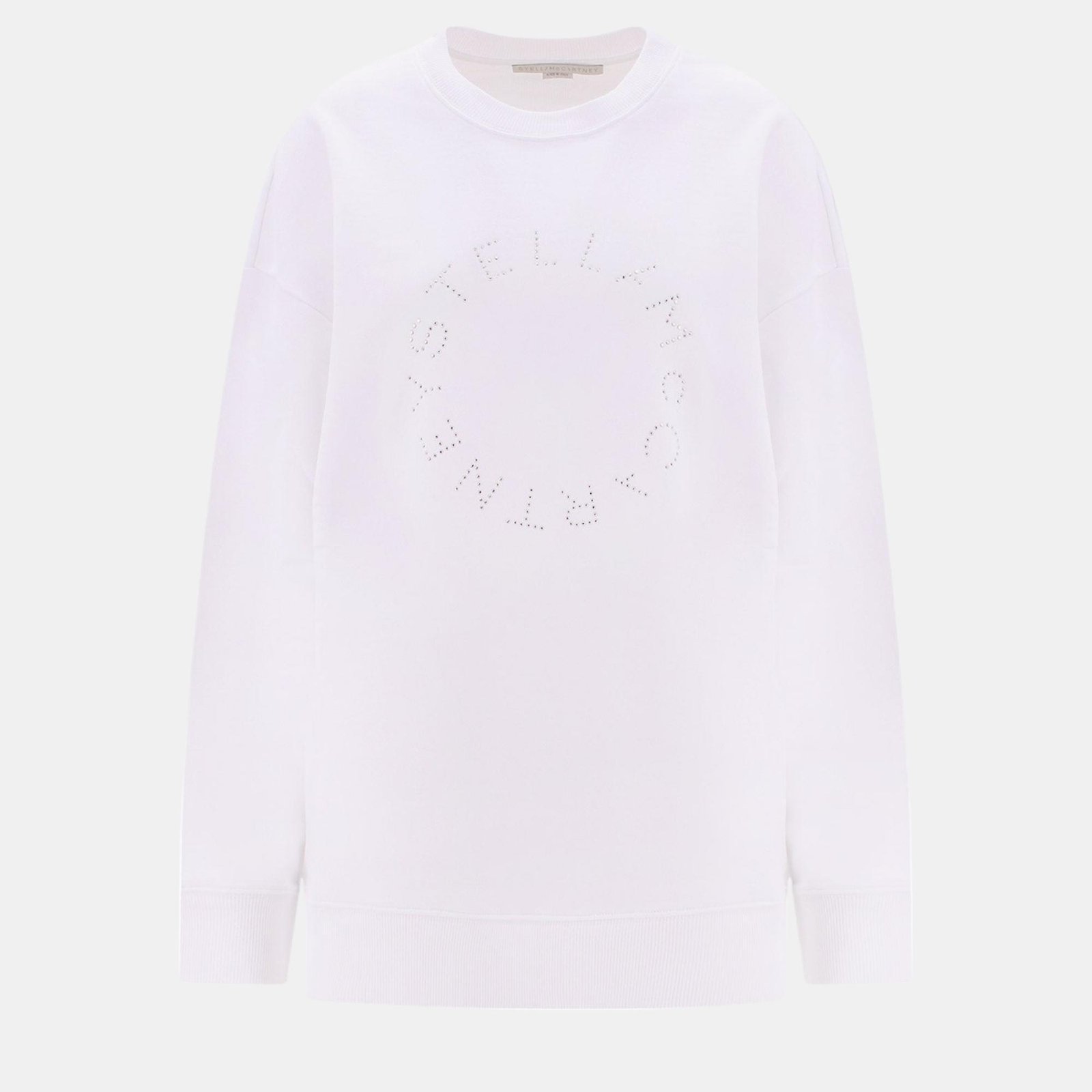 Stella Mccartney White Cotton Frontal Logo Sweatshirt S