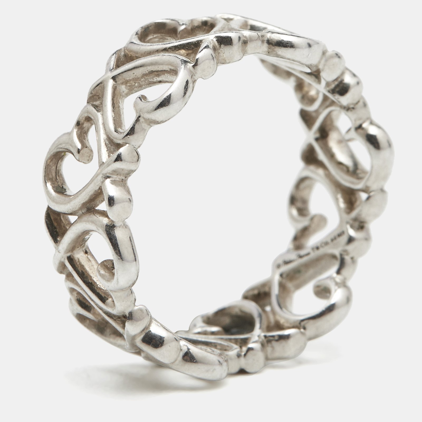 Tiffany & Co. Paloma Picasso Loving Heart Sterling Silver Band Ring