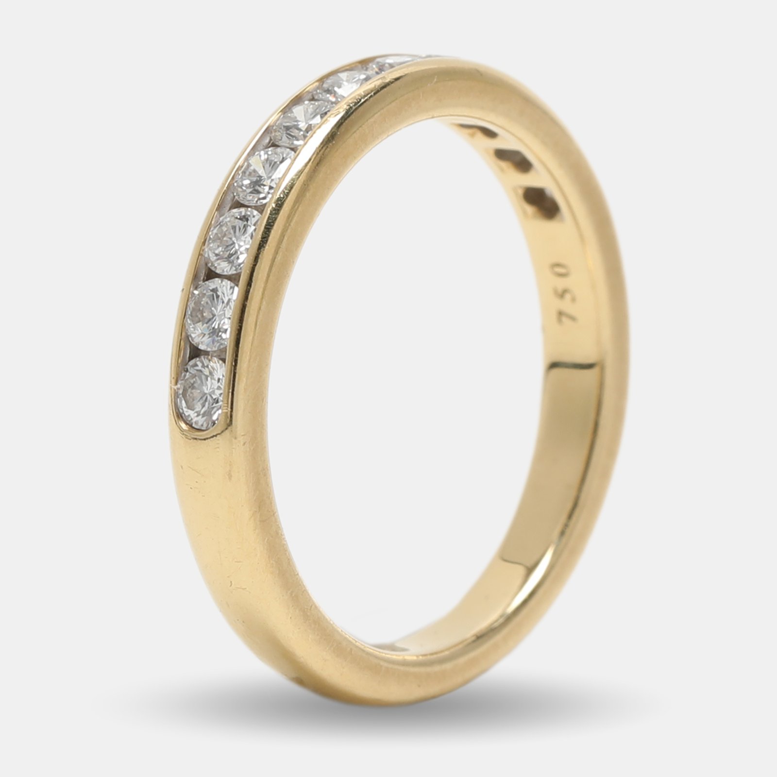 Tiffany & Co. Diamond Yellow Gold and Diamond Half Eternity Wedding Band Ring 49