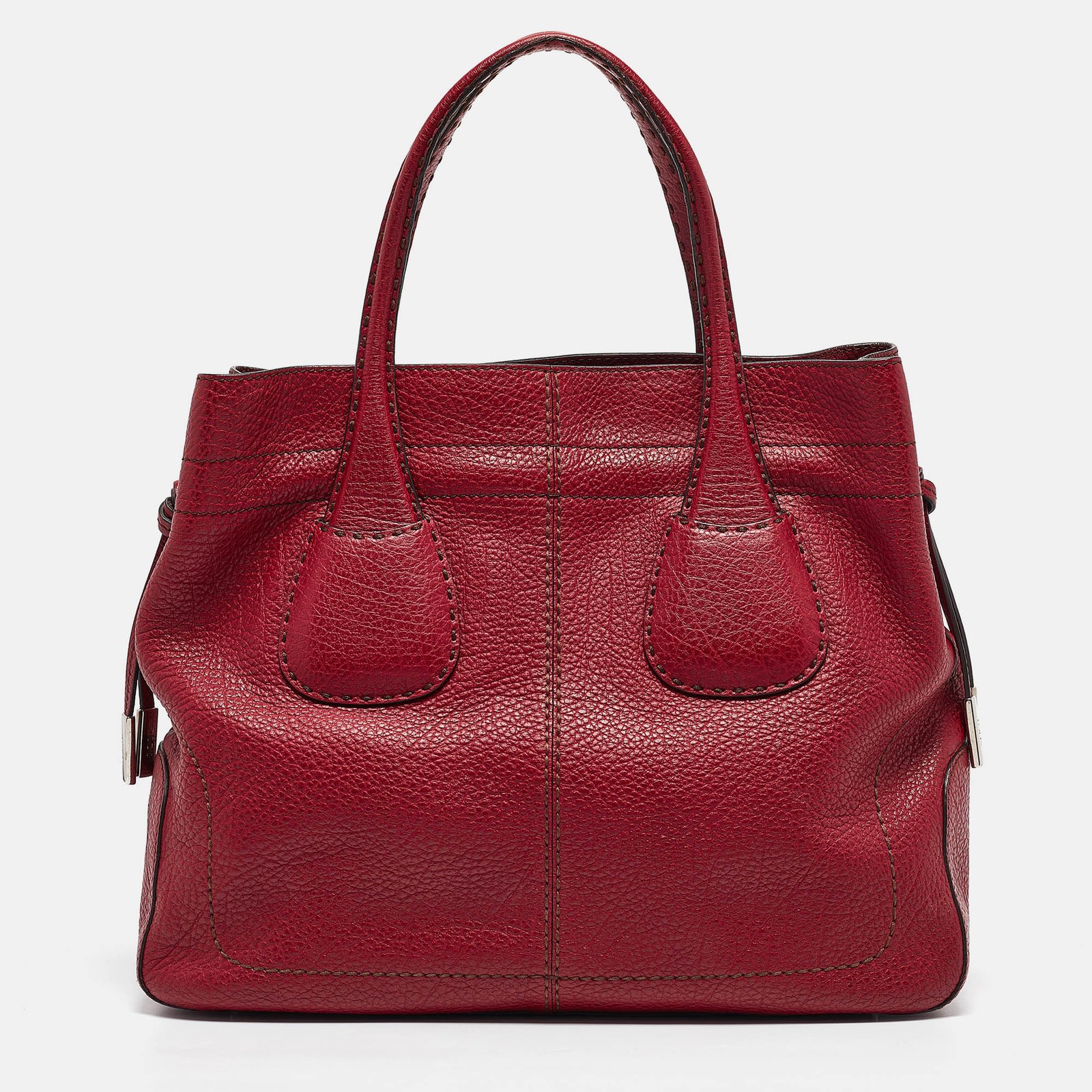 Tod's Red Leather Restyling D Bag Media Tote