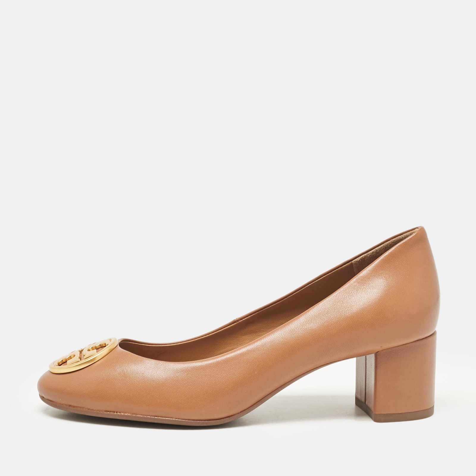 Tory Burch Brown Leather Benton 2 Pumps Size 36