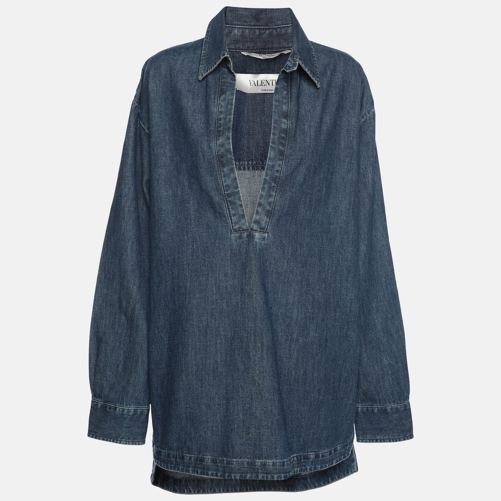 Valentino Blue Denim Long Sleeve Shirt L